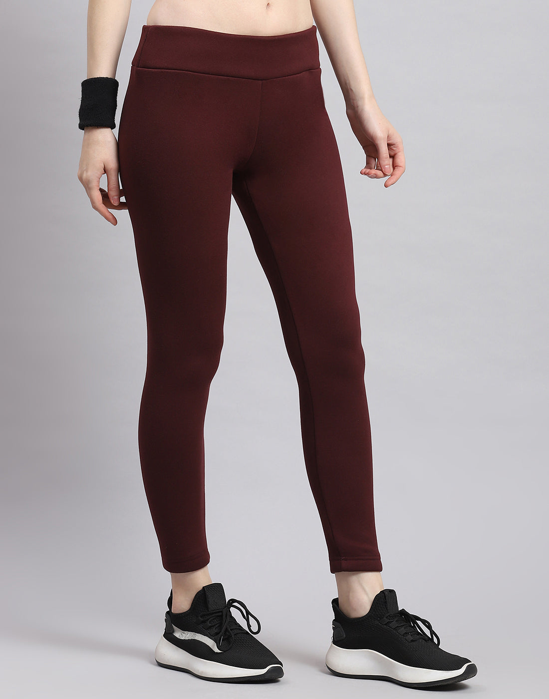 Rock.it Women Maroon Solid Regular Fit Legging