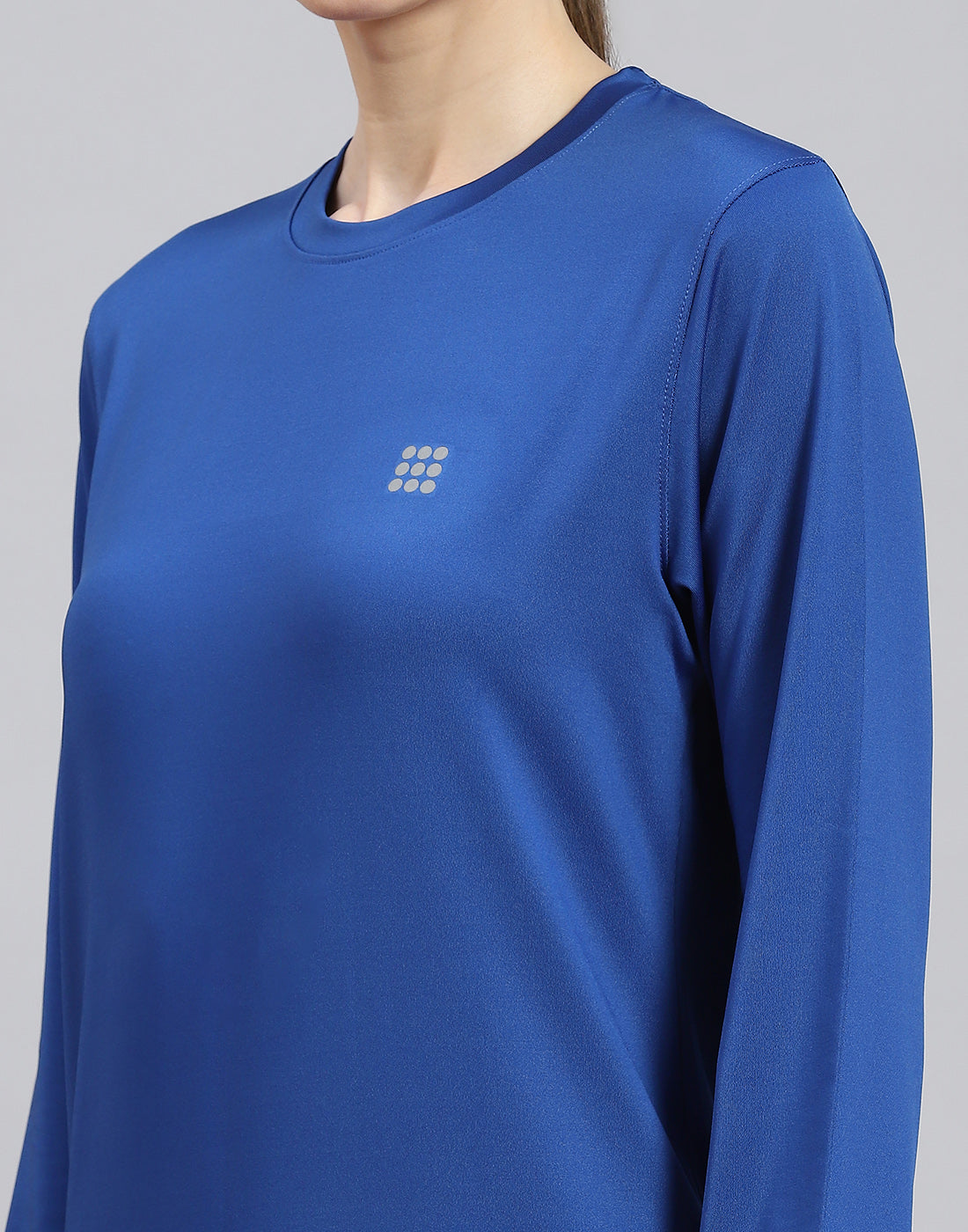 Rock.it Women Blue Solid Round Neck Full Sleeve Top