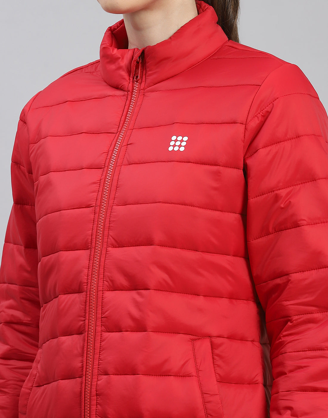 Rock.it Women Red Solid Stand Collar Full Sleeve Jacket