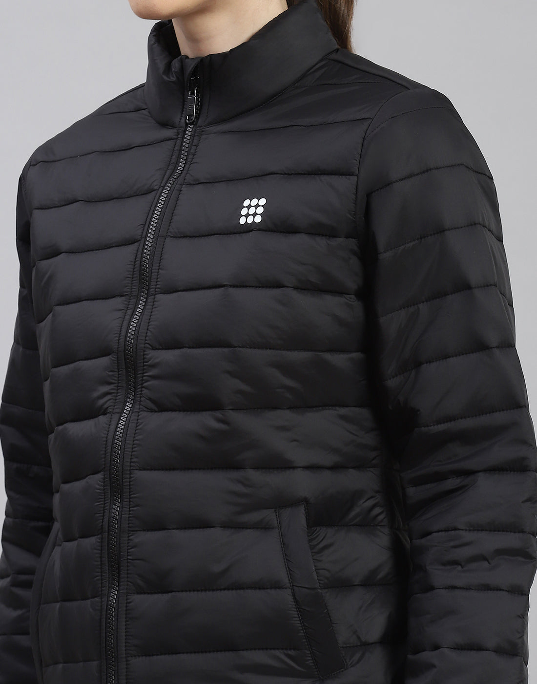 Rock.it Women Black Solid Stand Collar Full Sleeve Jacket