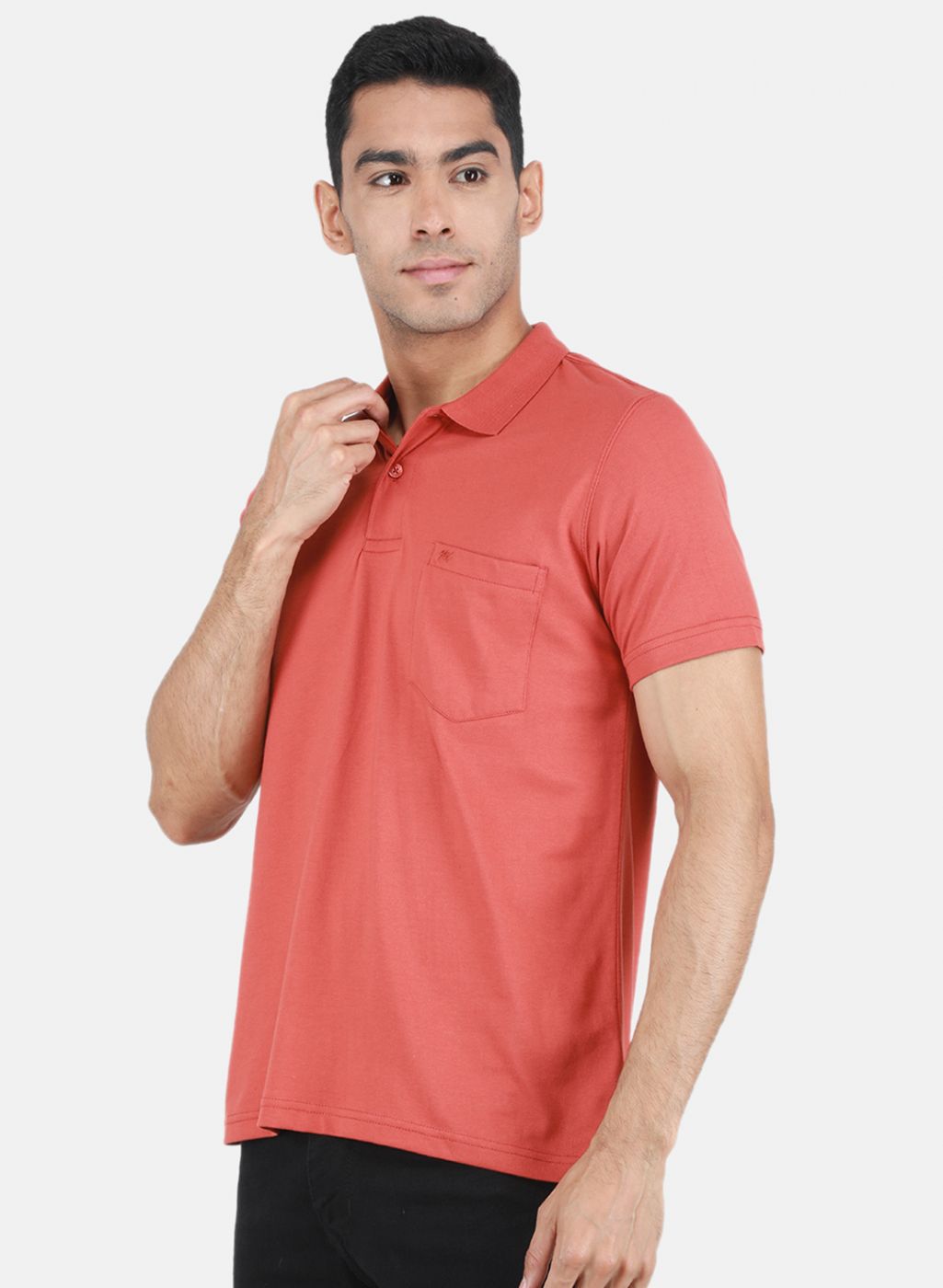 Men Rust Orange Solid T-Shirt