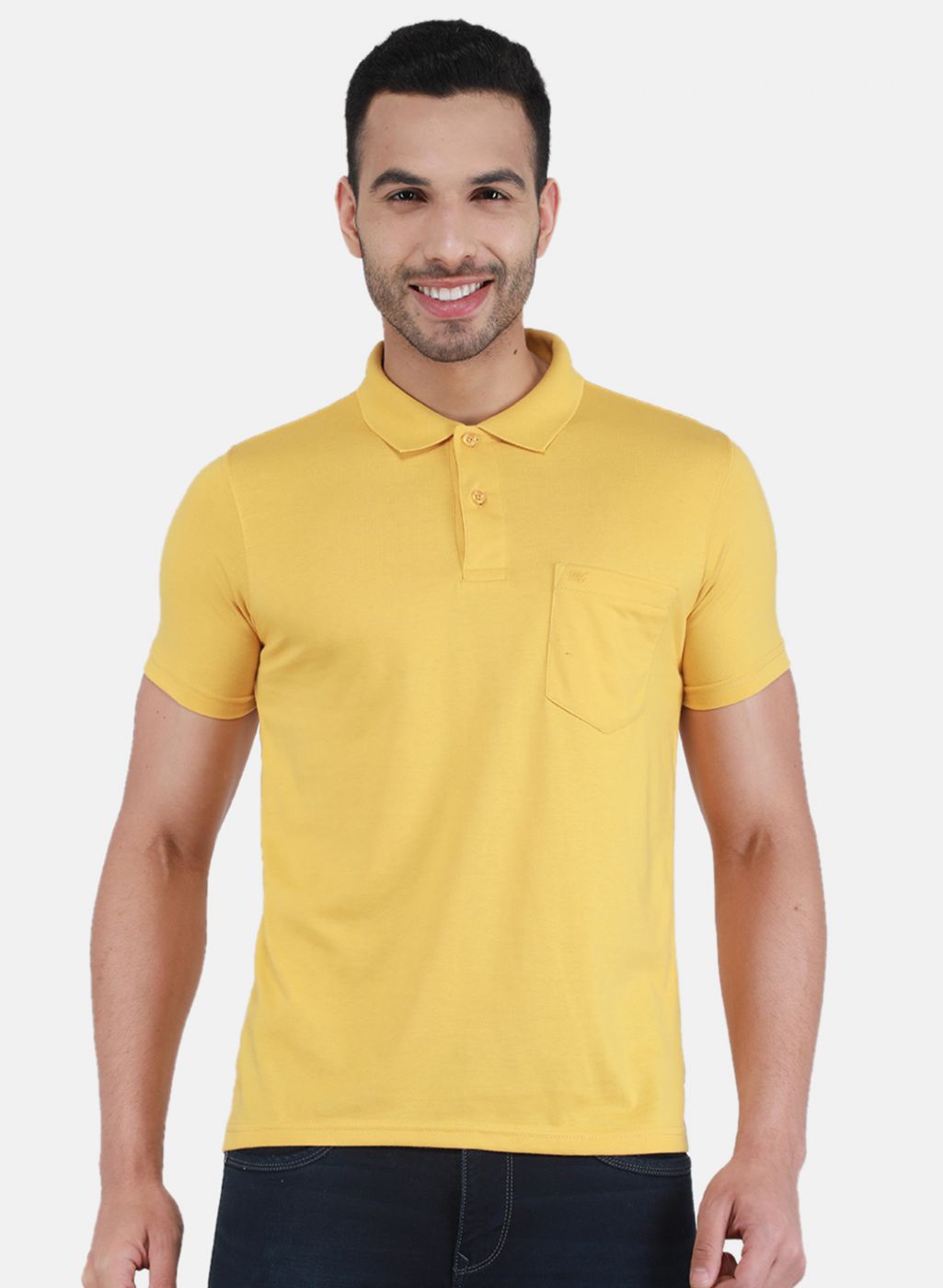 Men Gold Solid T-Shirt