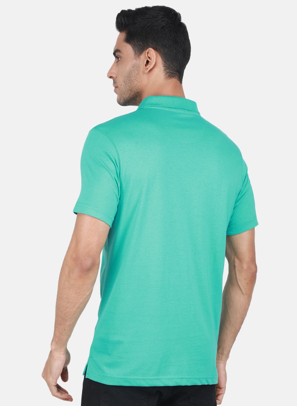 Men Turquoise Blue Solid T-Shirt