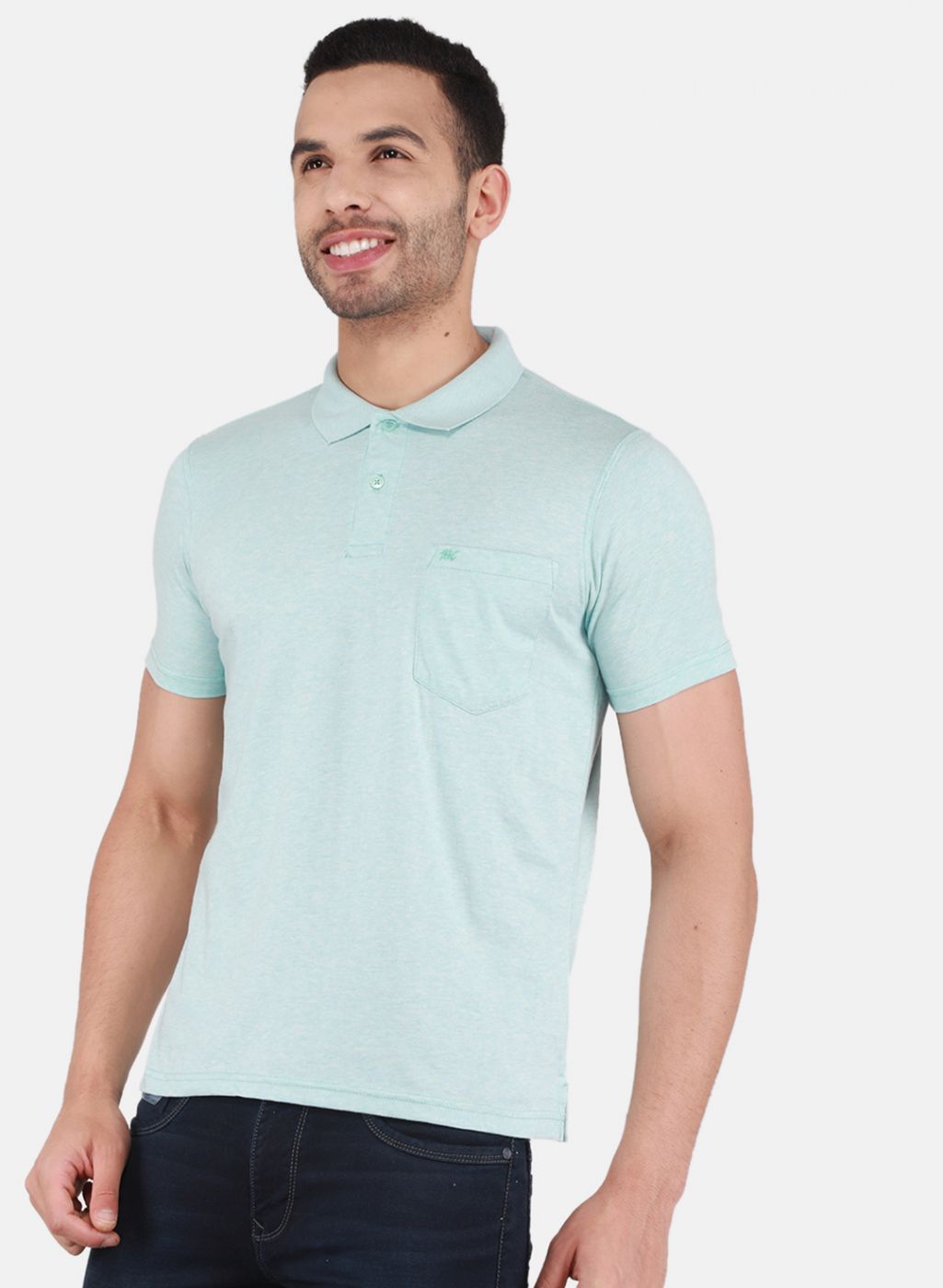 Men Blue Solid T-Shirt