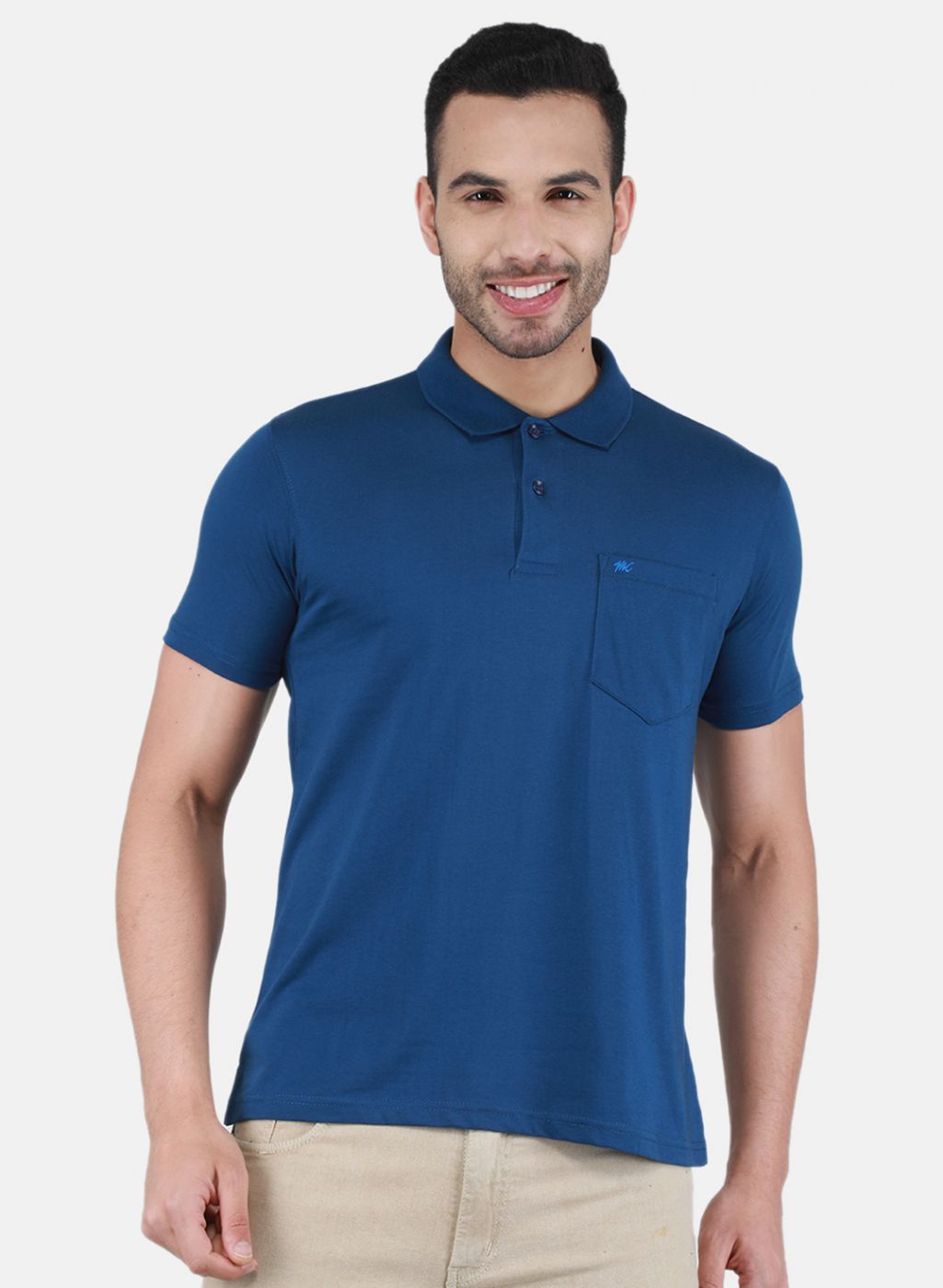 Men NAvy Blue Solid T-Shirt
