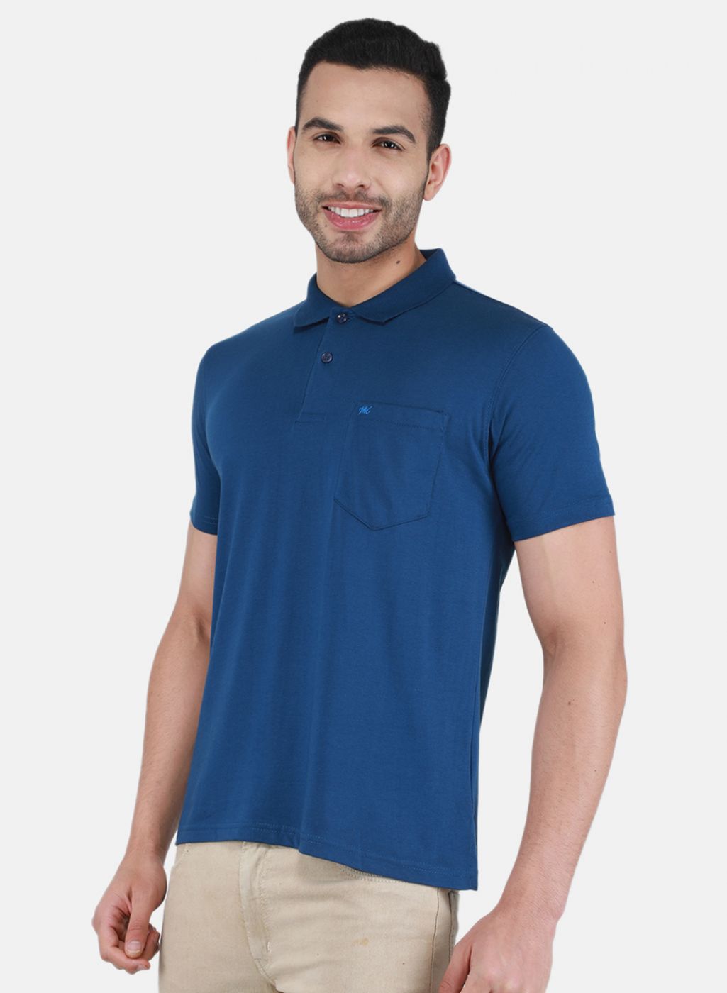 Men NAvy Blue Solid T-Shirt