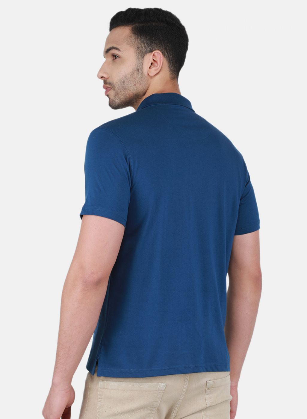 Men NAvy Blue Solid T-Shirt