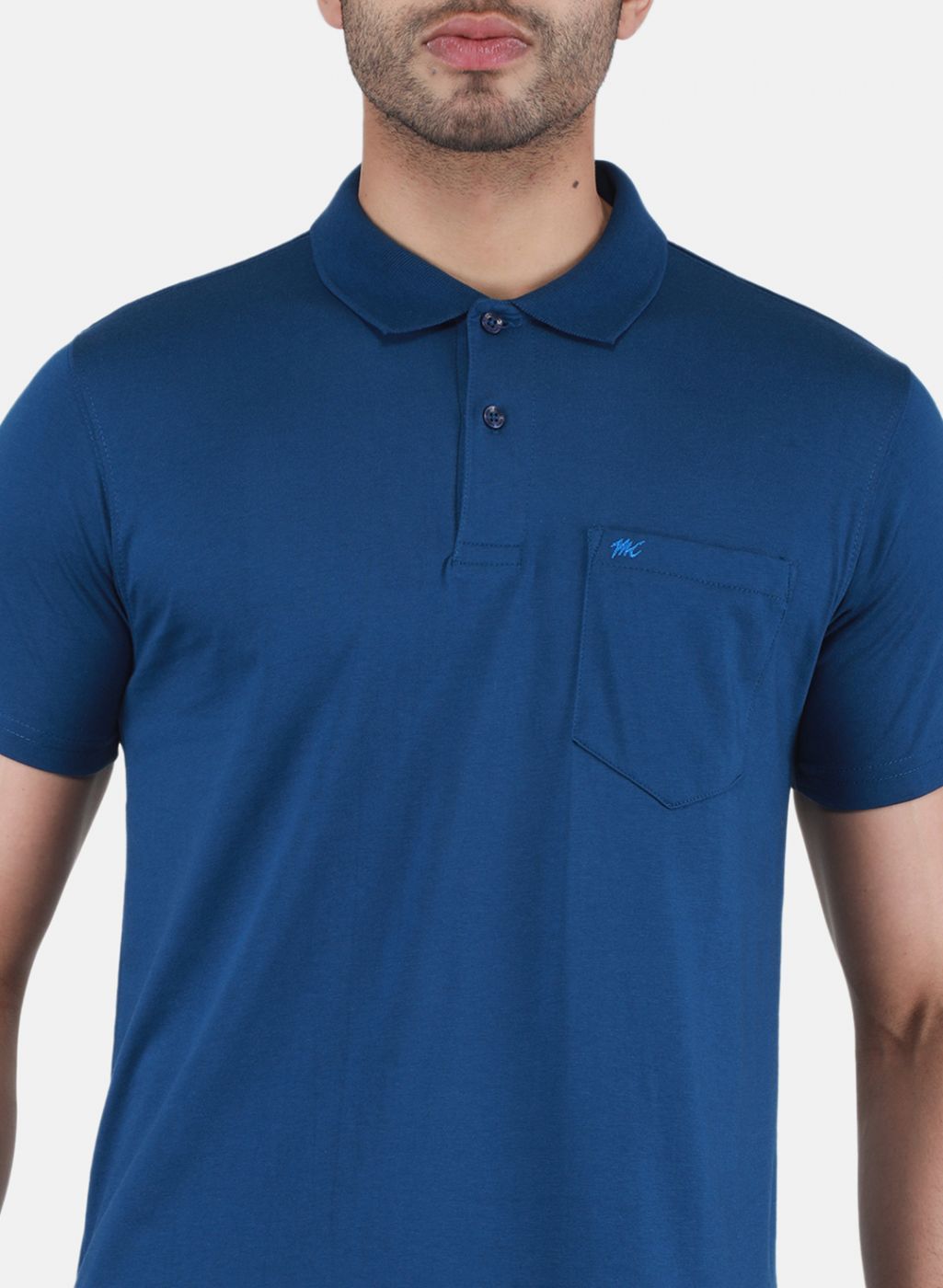 Men NAvy Blue Solid T-Shirt