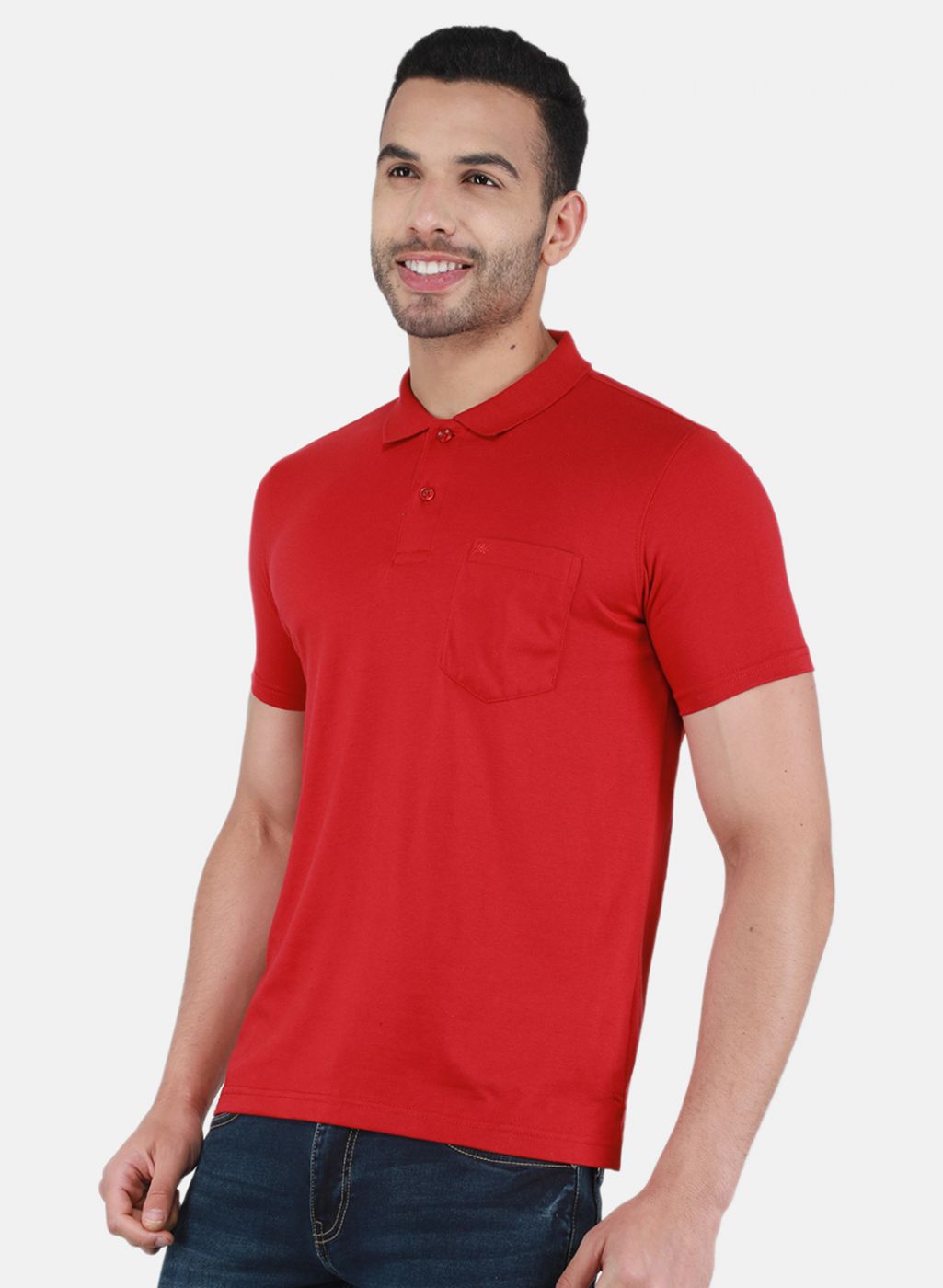 Men Red Solid T-Shirt