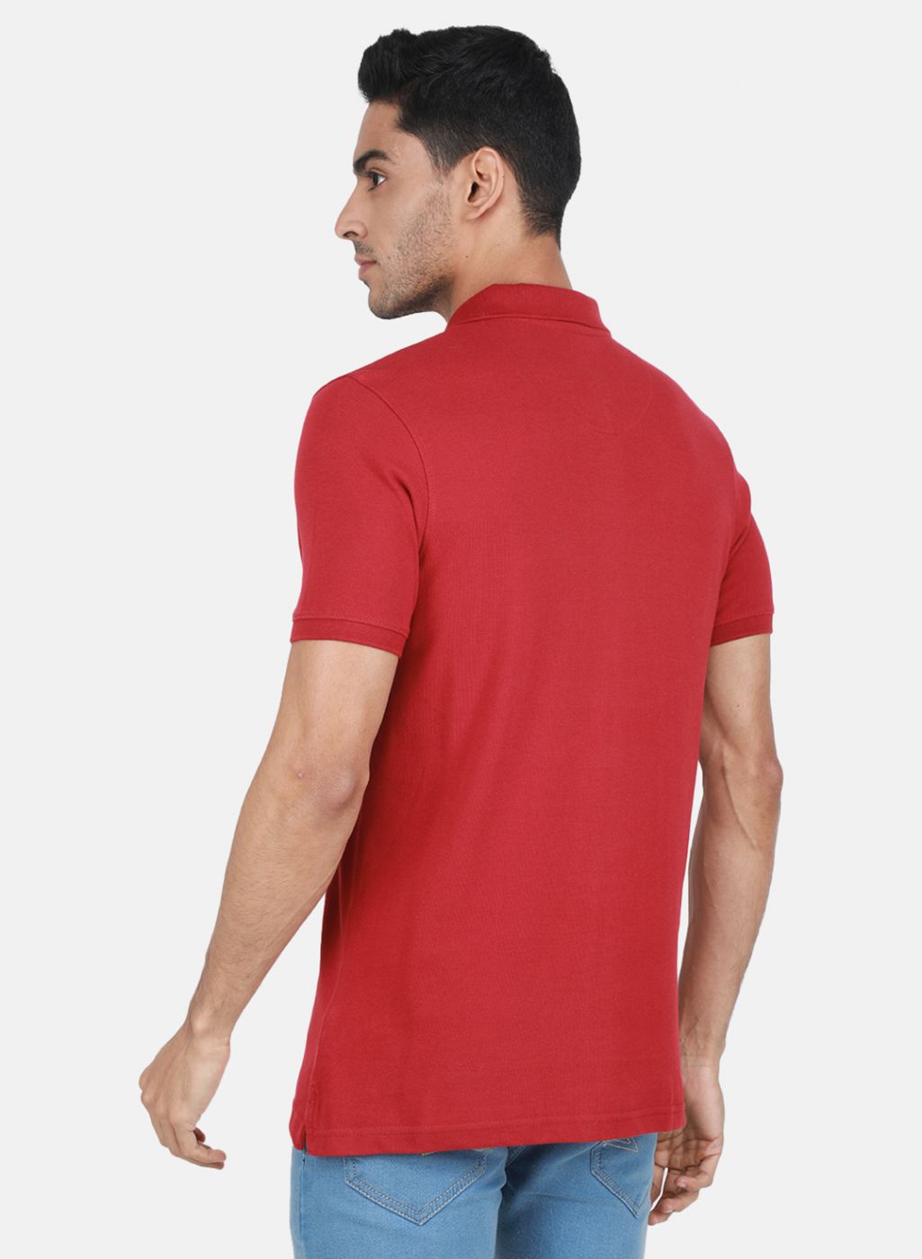 Men Red Solid T-Shirt