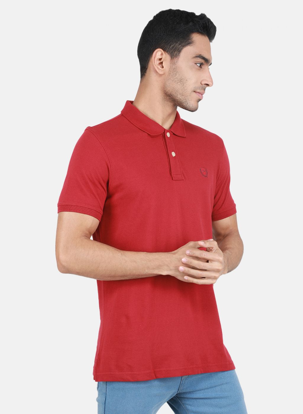 Men Red Solid T-Shirt