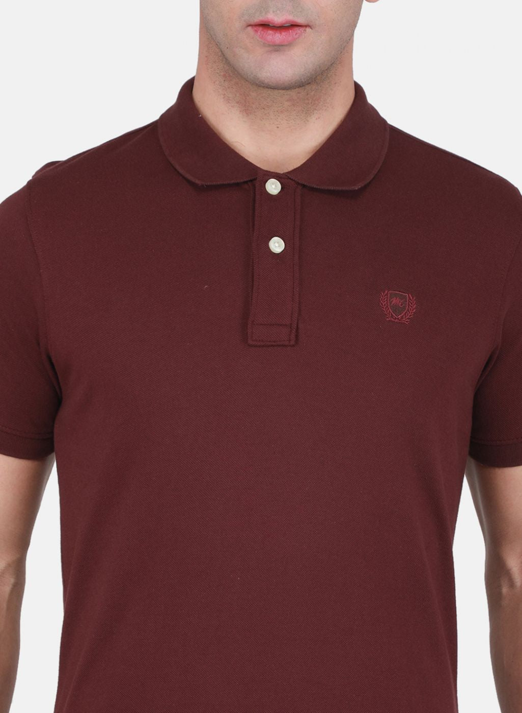 Men Maroon Solid T-Shirt