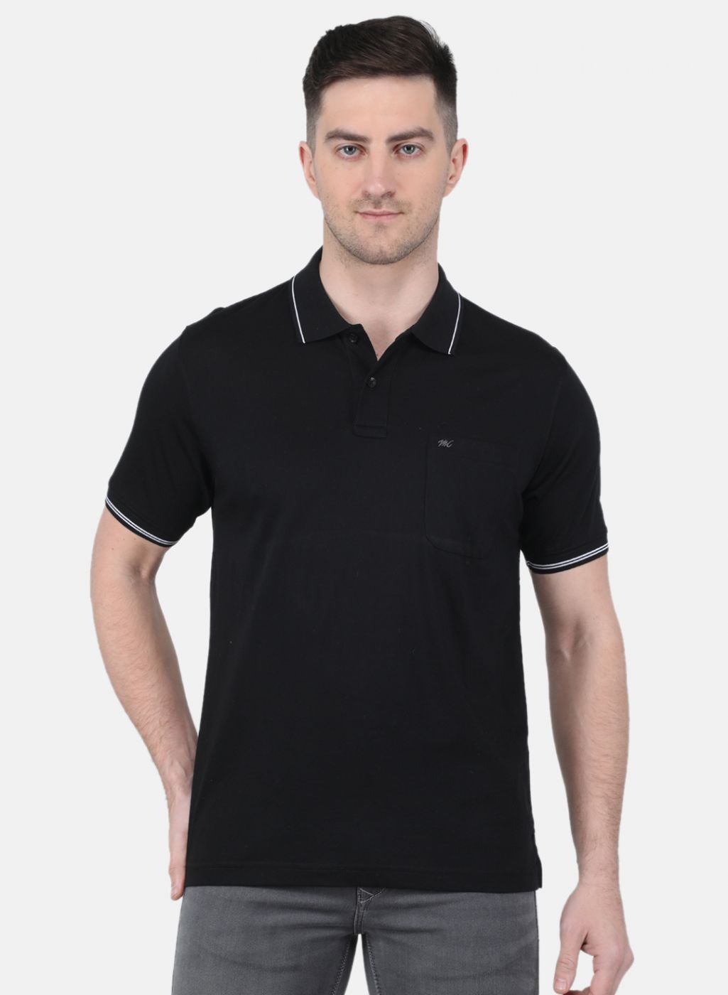 Men Black Solid T-Shirt