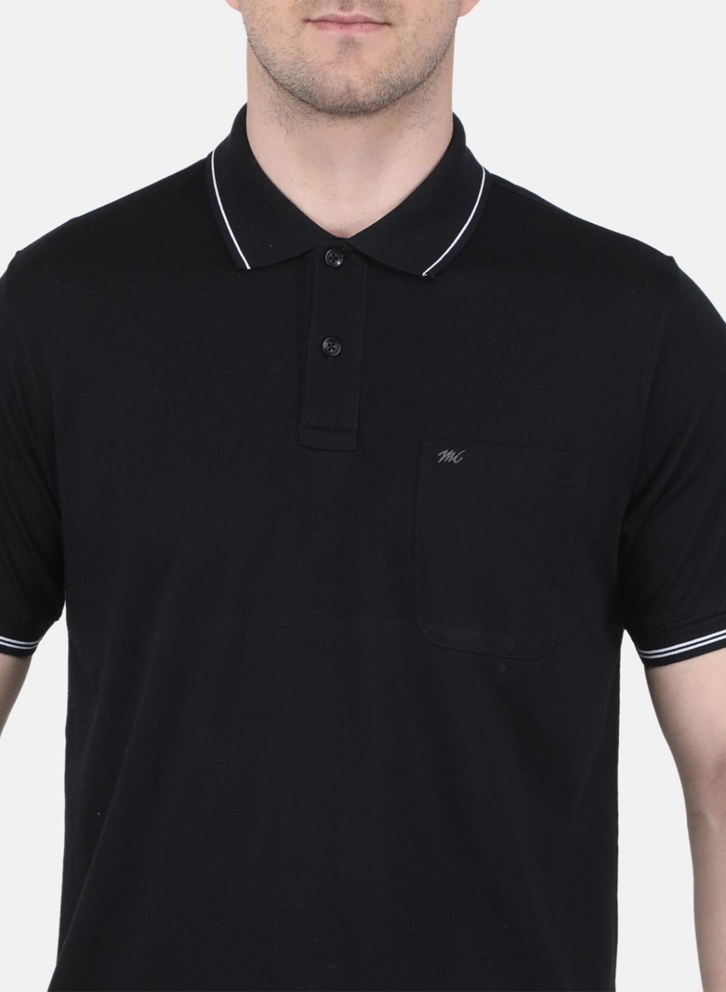 Men Black Solid T-Shirt