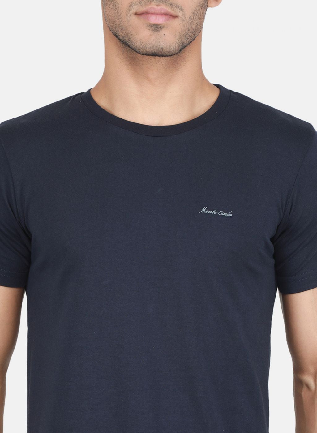 Men Blue Solid T-Shirt