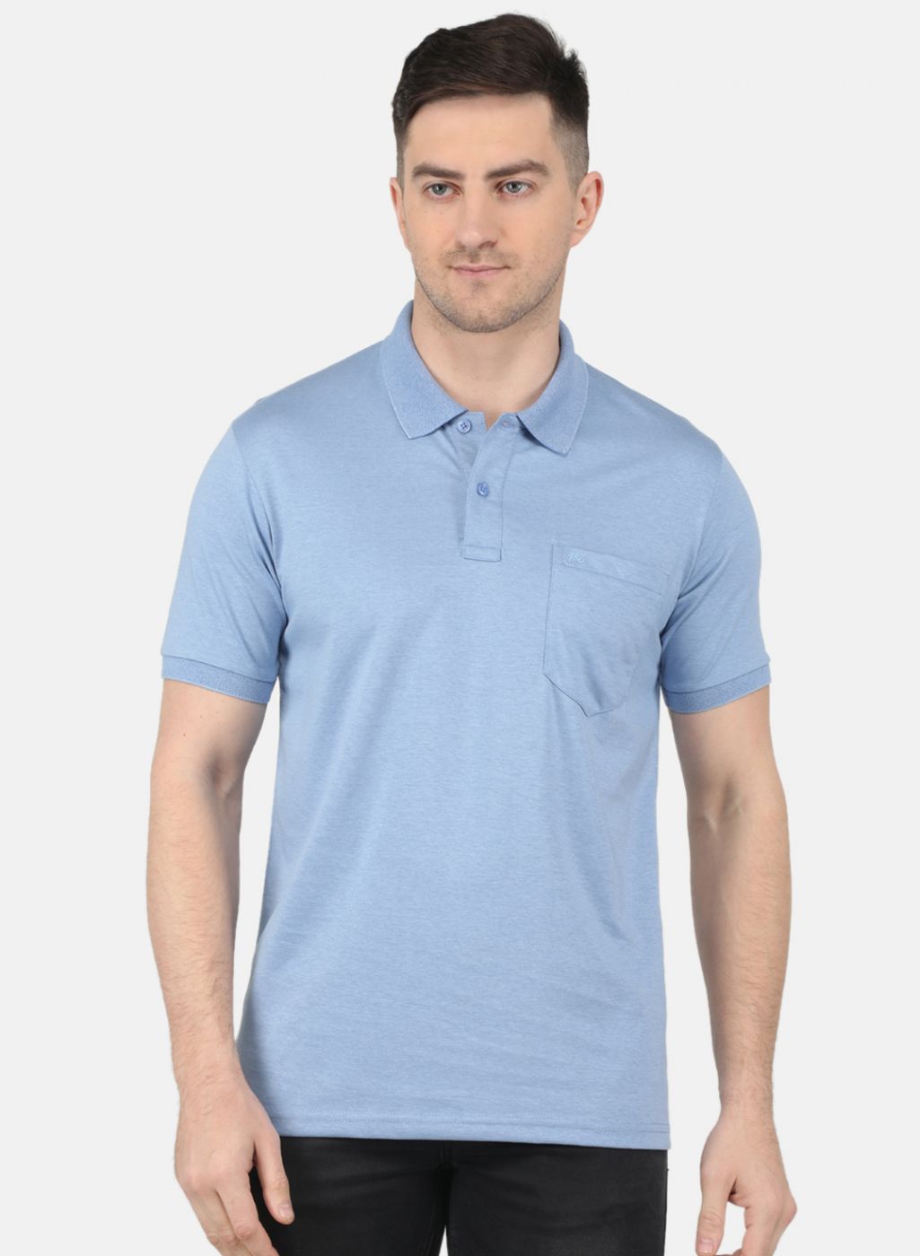 Men Blue Solid T-Shirt