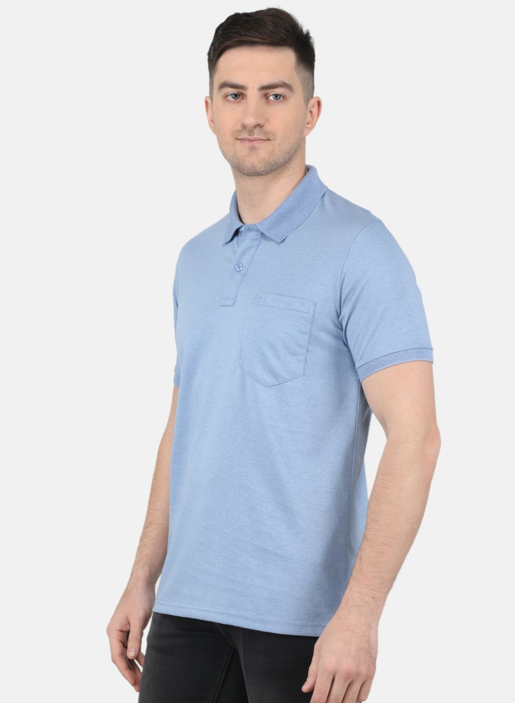 Men Blue Solid T-Shirt