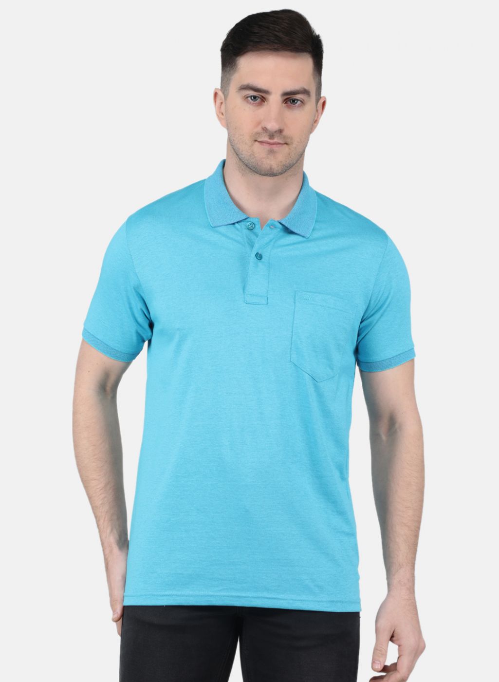 Men Blue Solid T-Shirt