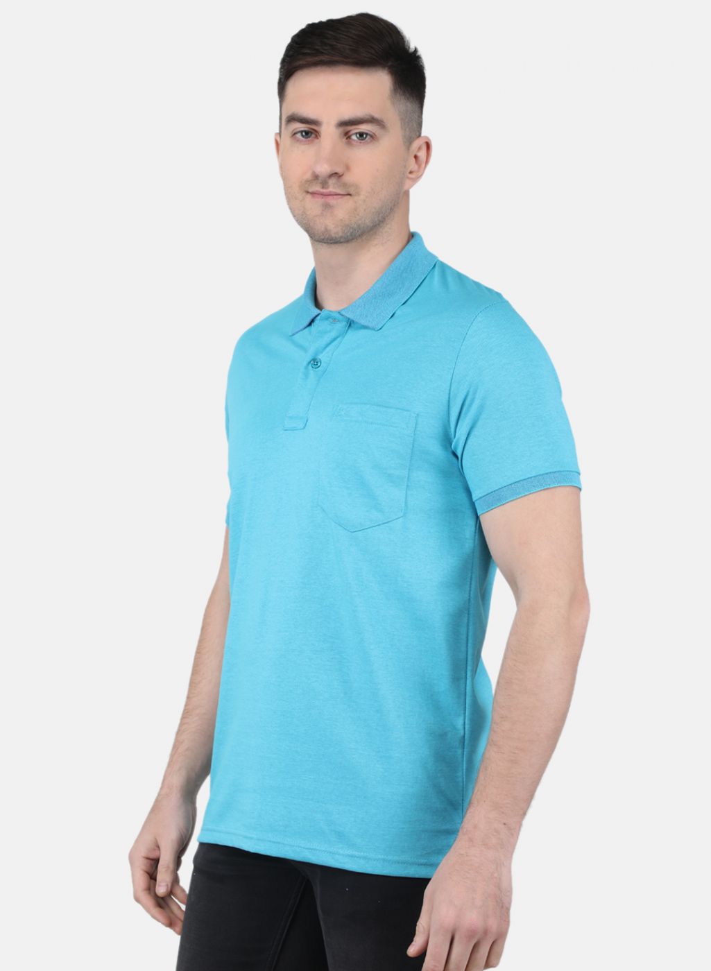 Men Blue Solid T-Shirt