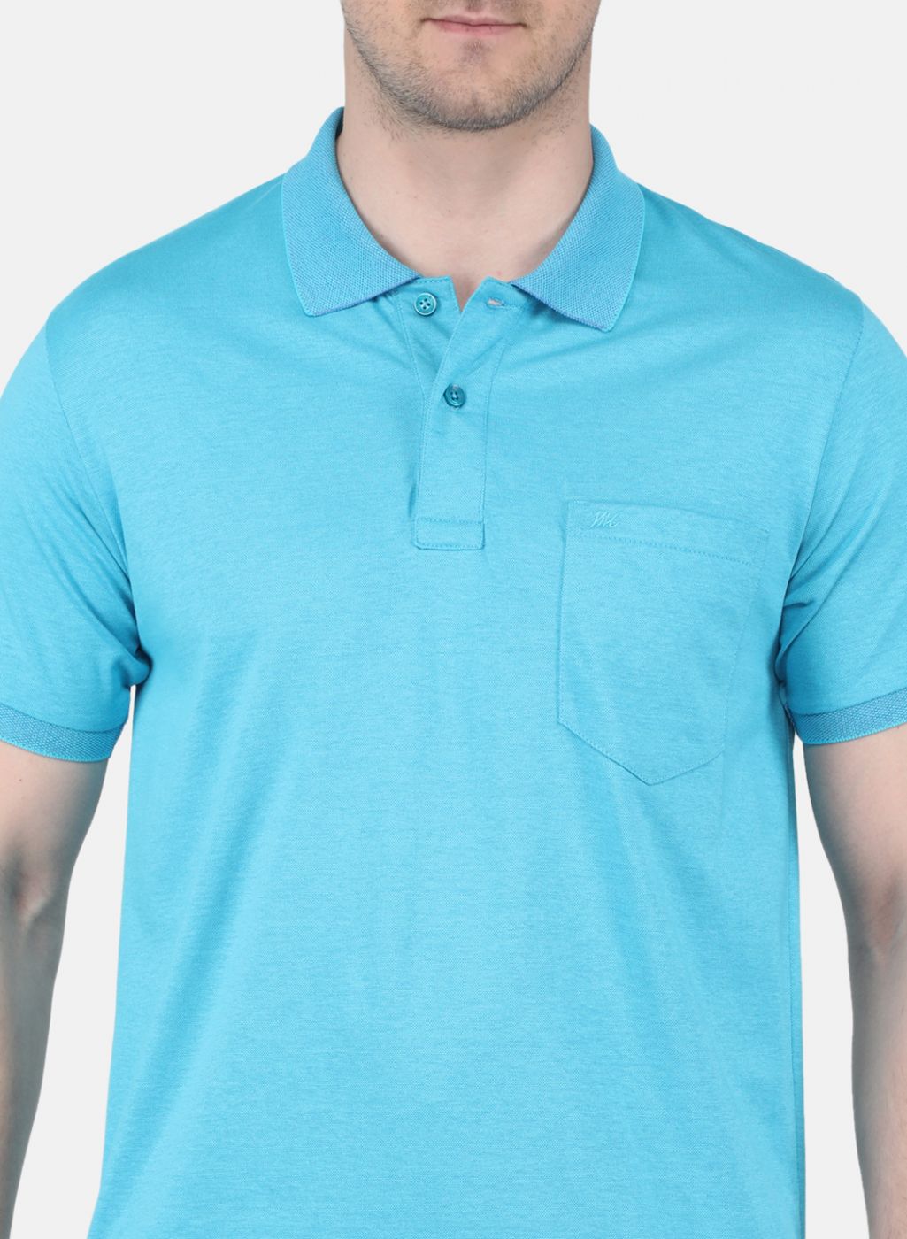 Men Blue Solid T-Shirt