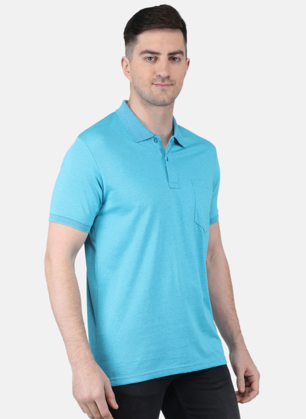 Men Blue Solid T-Shirt