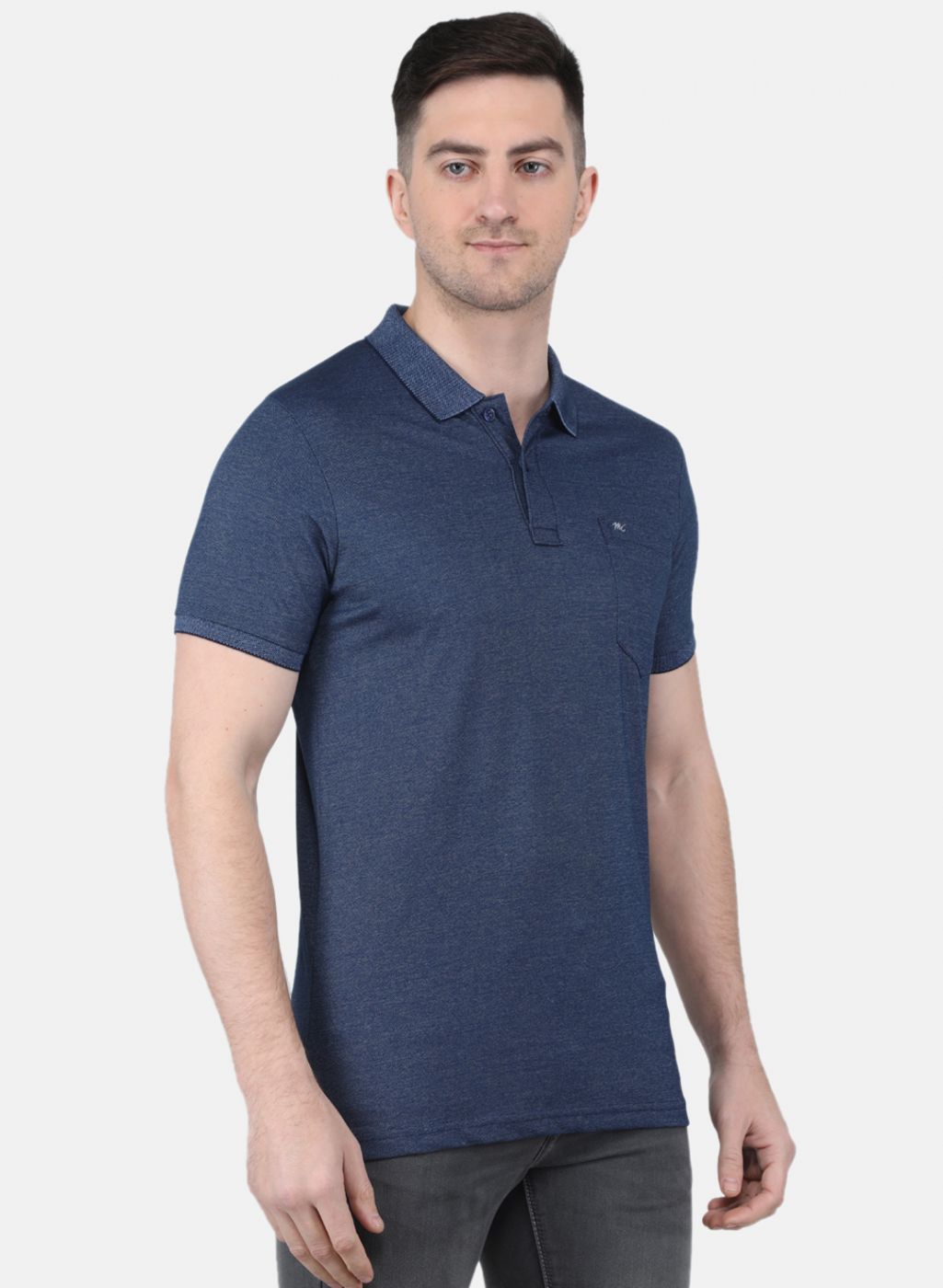 Men Blue Solid T-Shirt