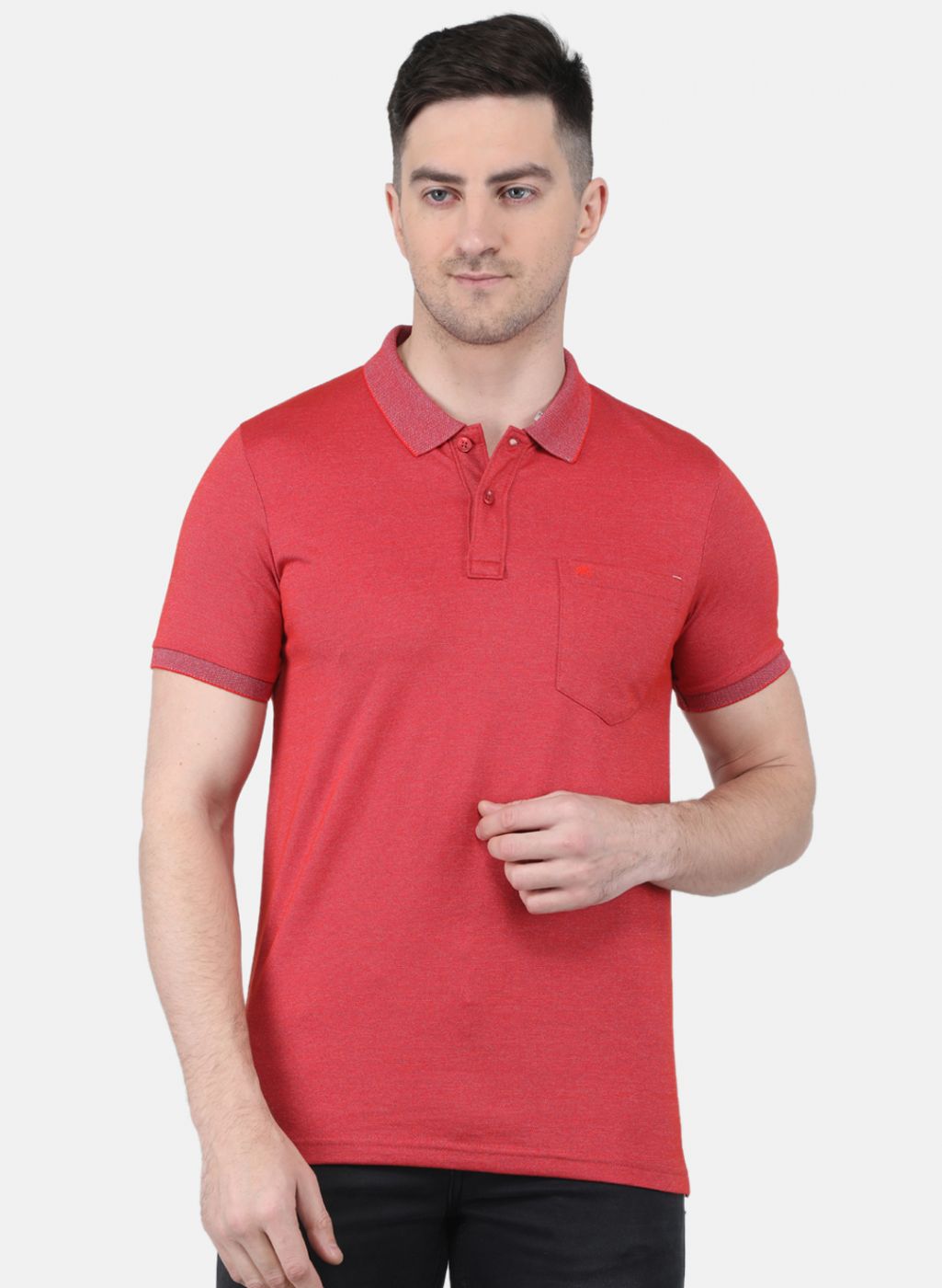 Men Rust Orange Solid T-Shirt