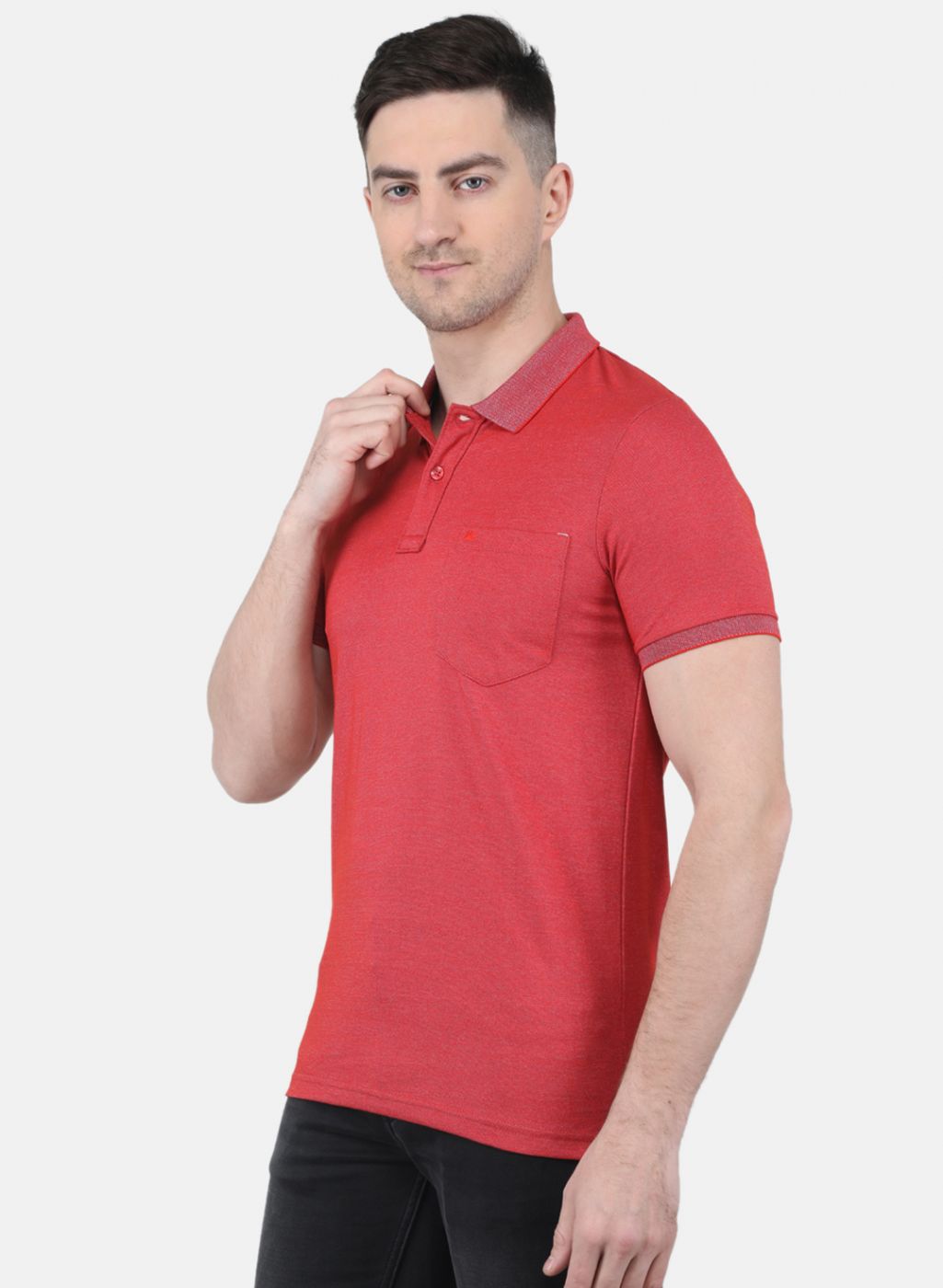 Men Rust Orange Solid T-Shirt