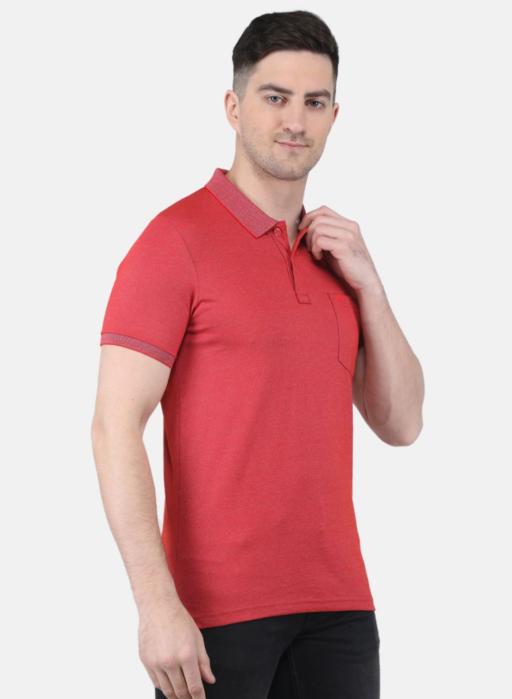 Men Rust Orange Solid T-Shirt