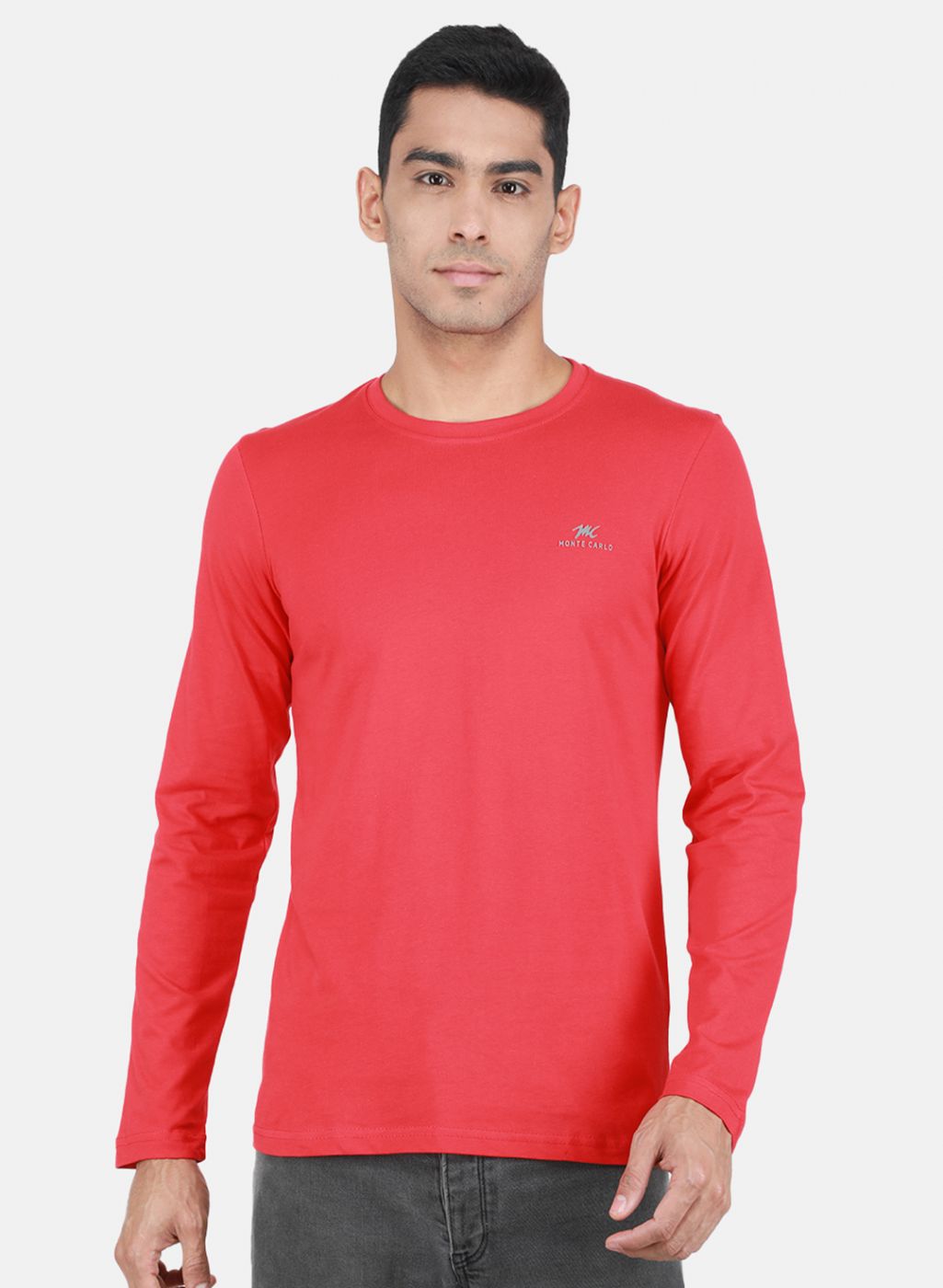Men Red & Olive Solid T-Shirt