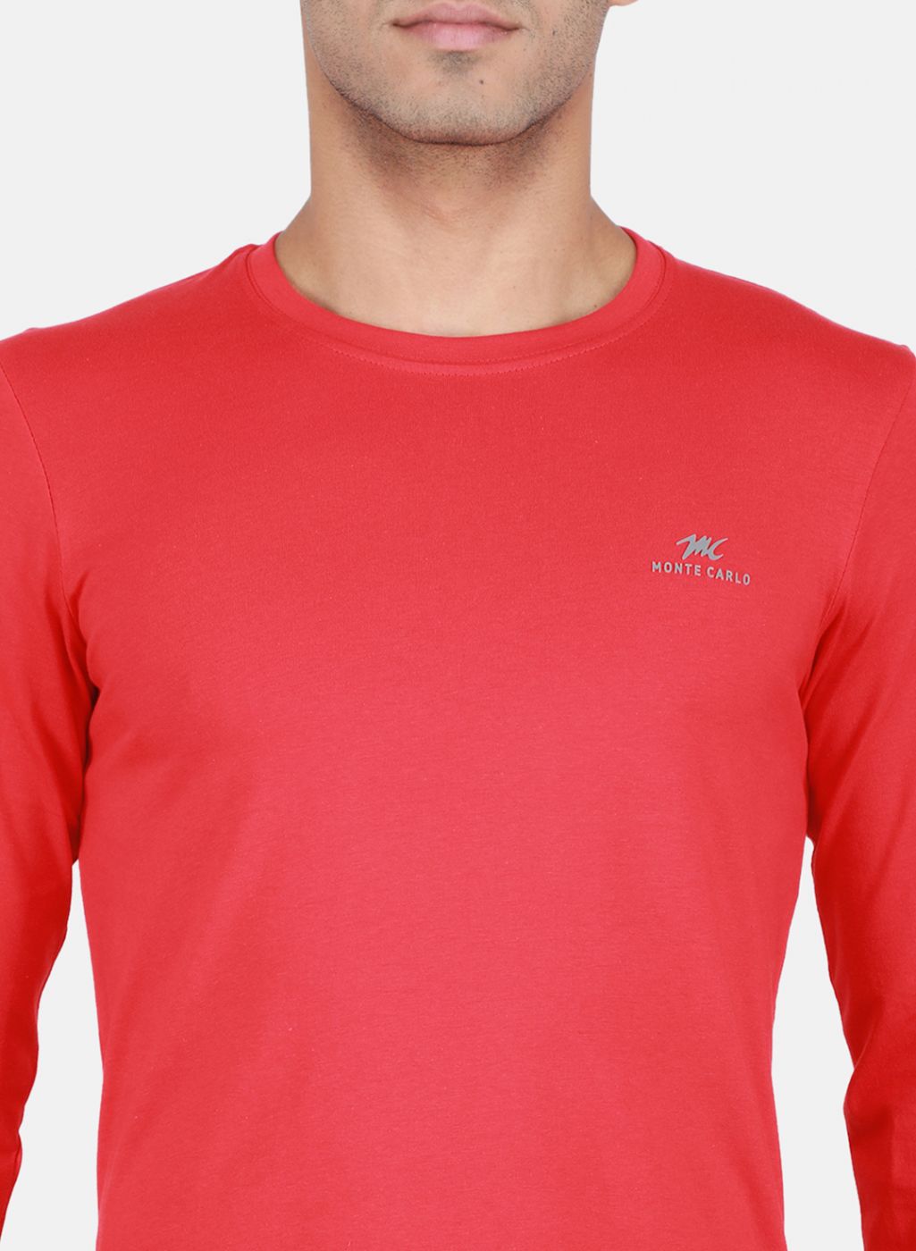 Men Red & Olive Solid T-Shirt