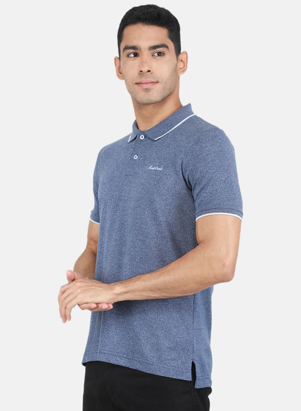 Men Blue Solid T-Shirt