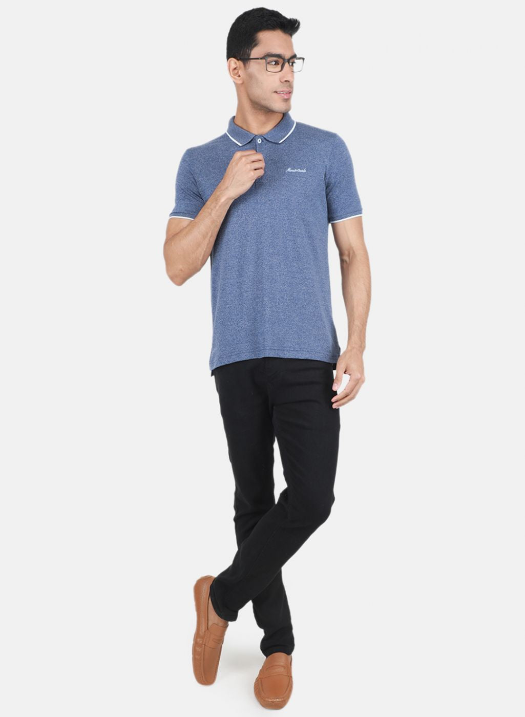 Men Blue Solid T-Shirt