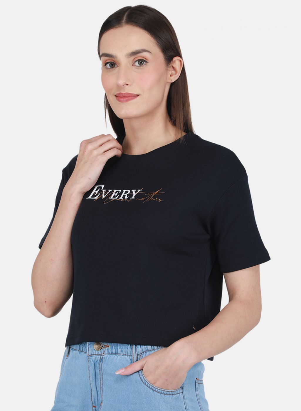 Women NAvy Blue Printed Top