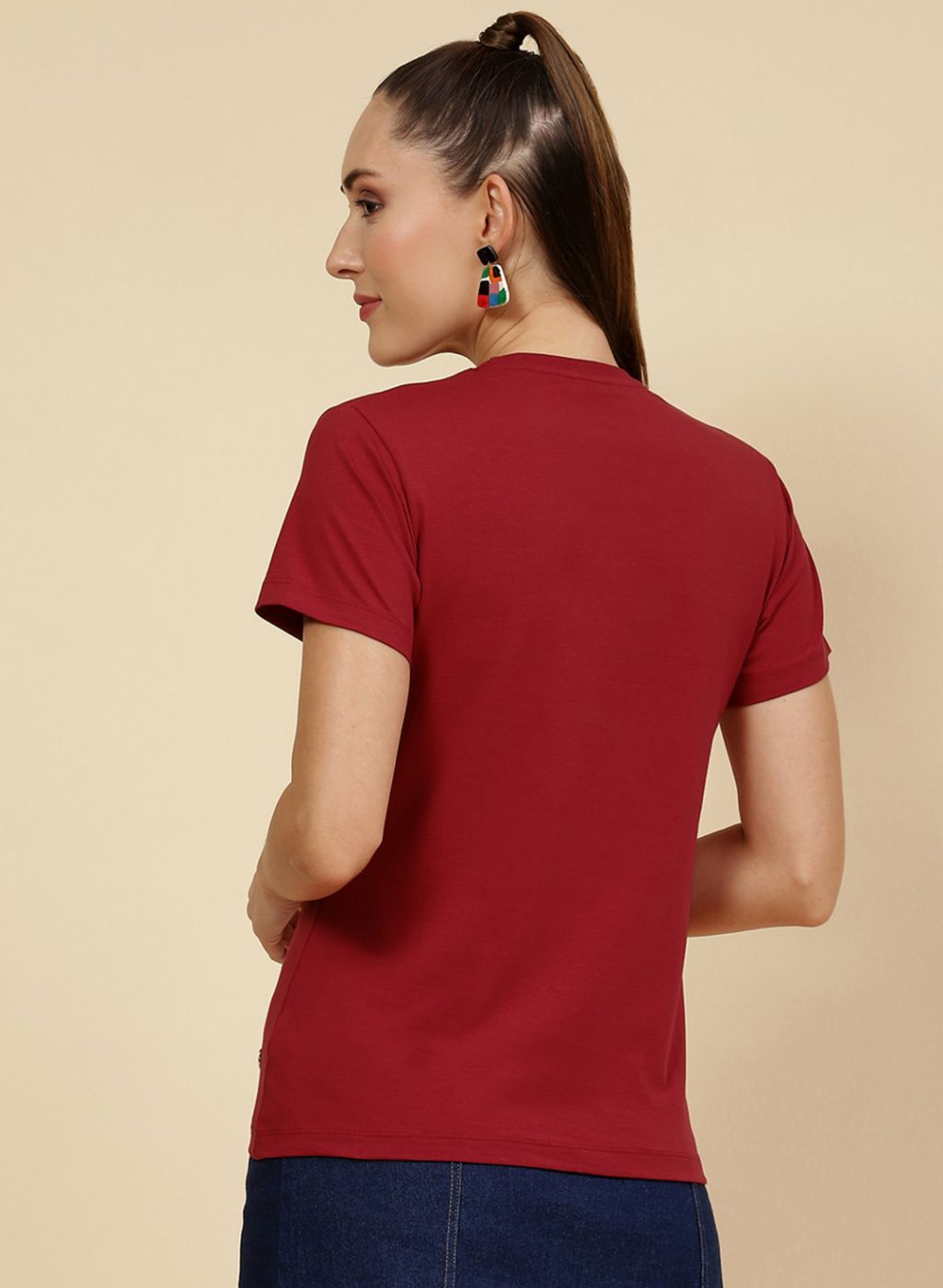 Women Maroon Printed Top