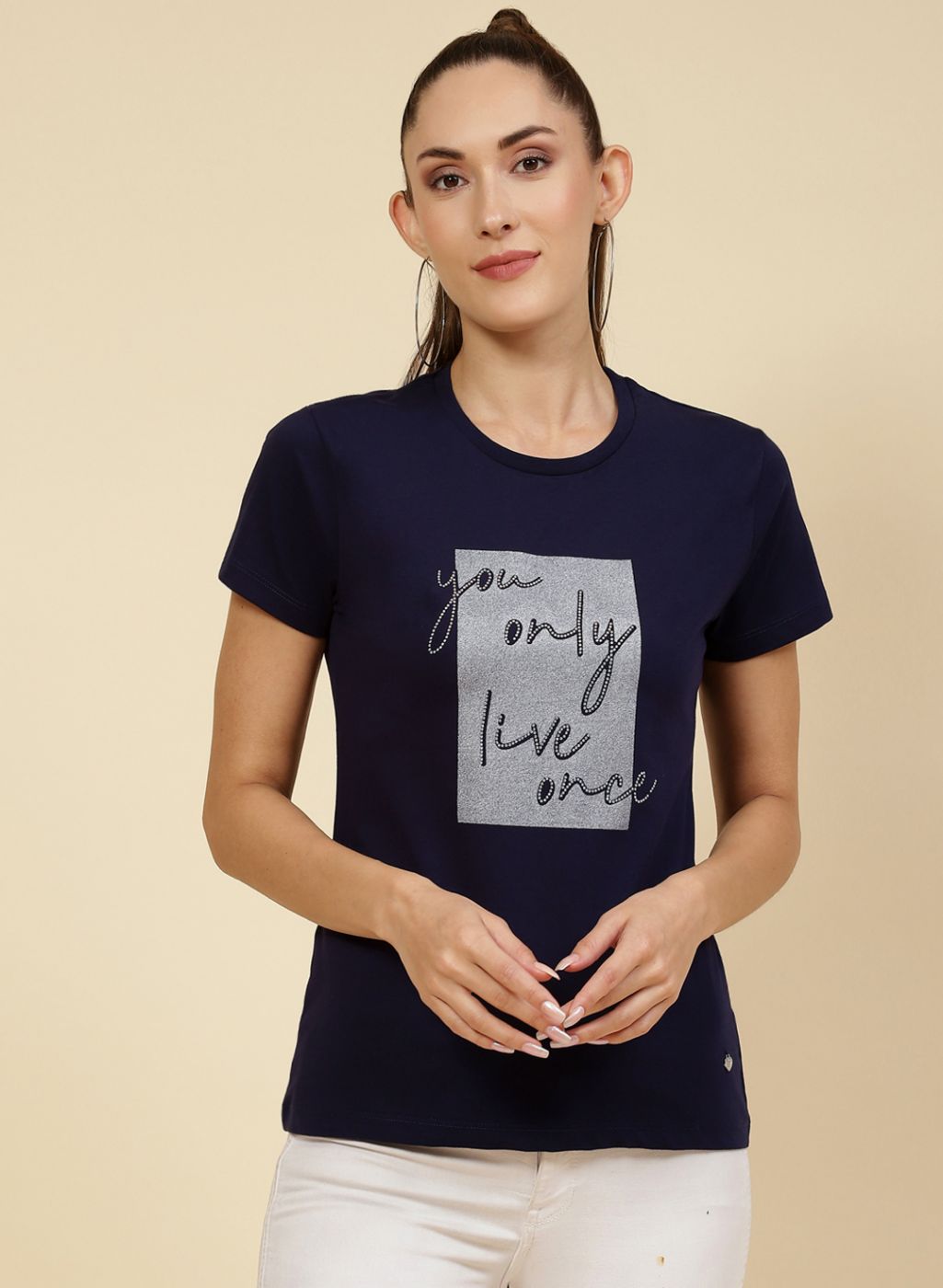 Women NAvy Blue Printed Top