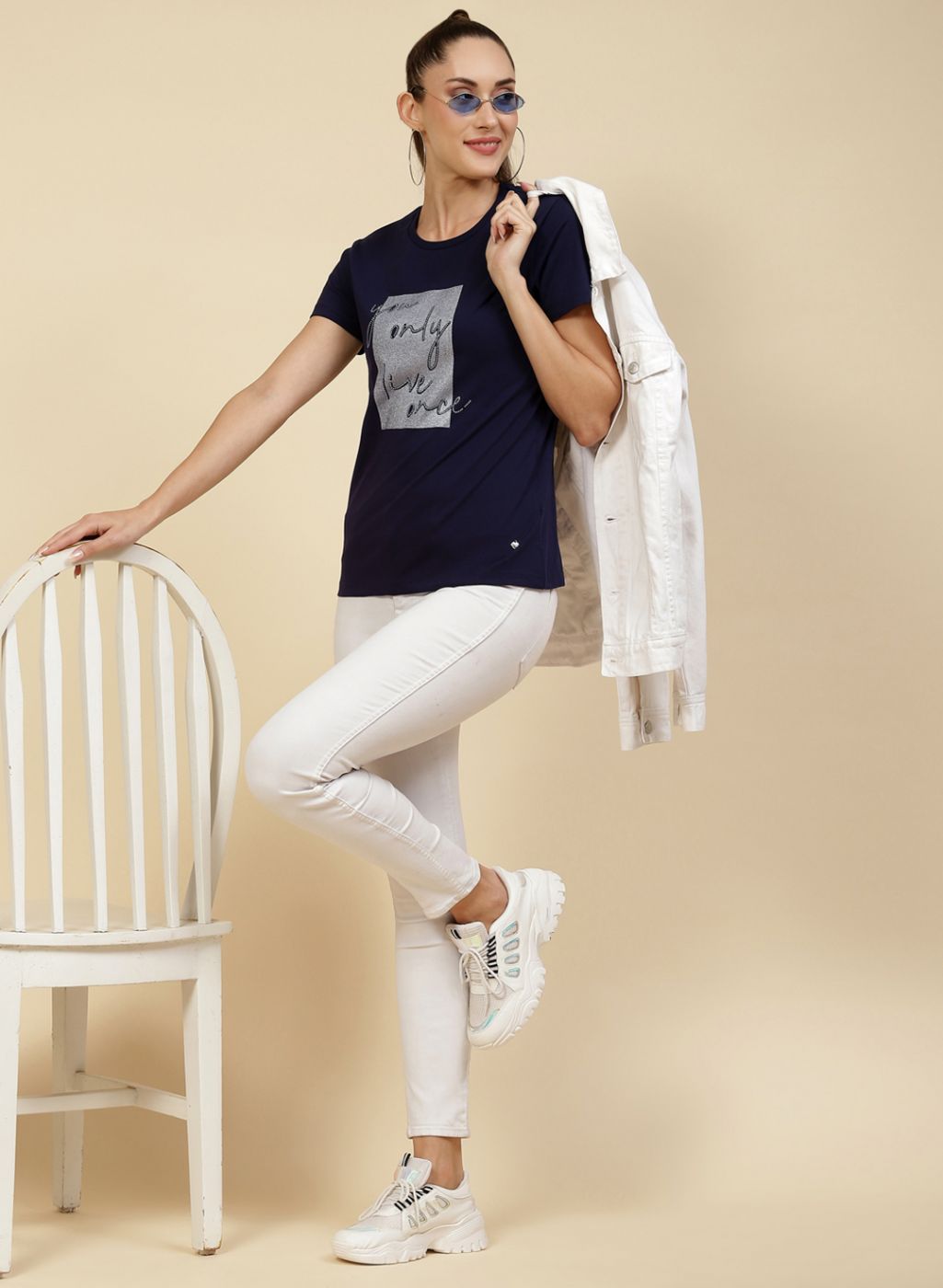 Women NAvy Blue Printed Top