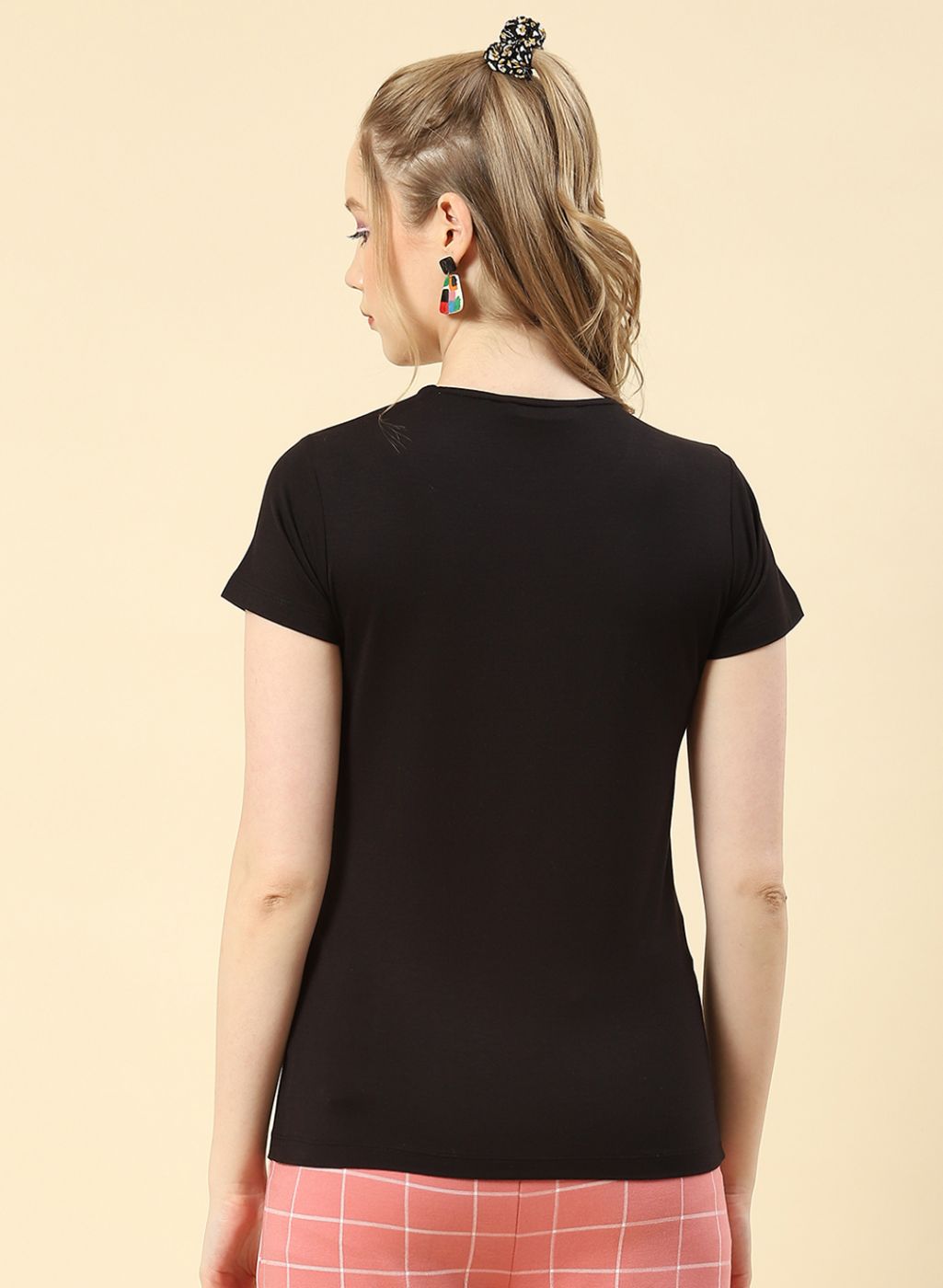 Women Black Printed Top