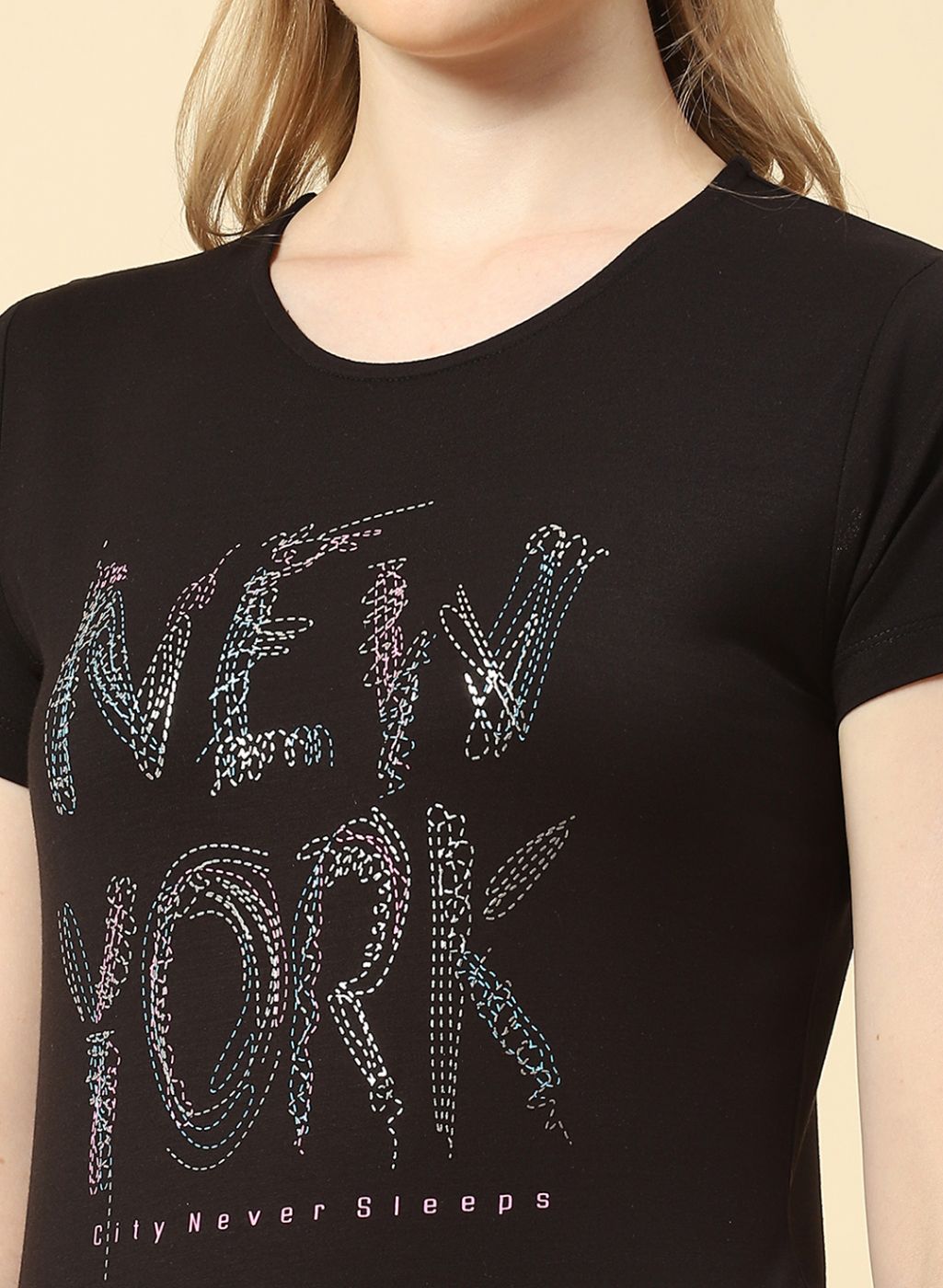 Women Black Printed Top