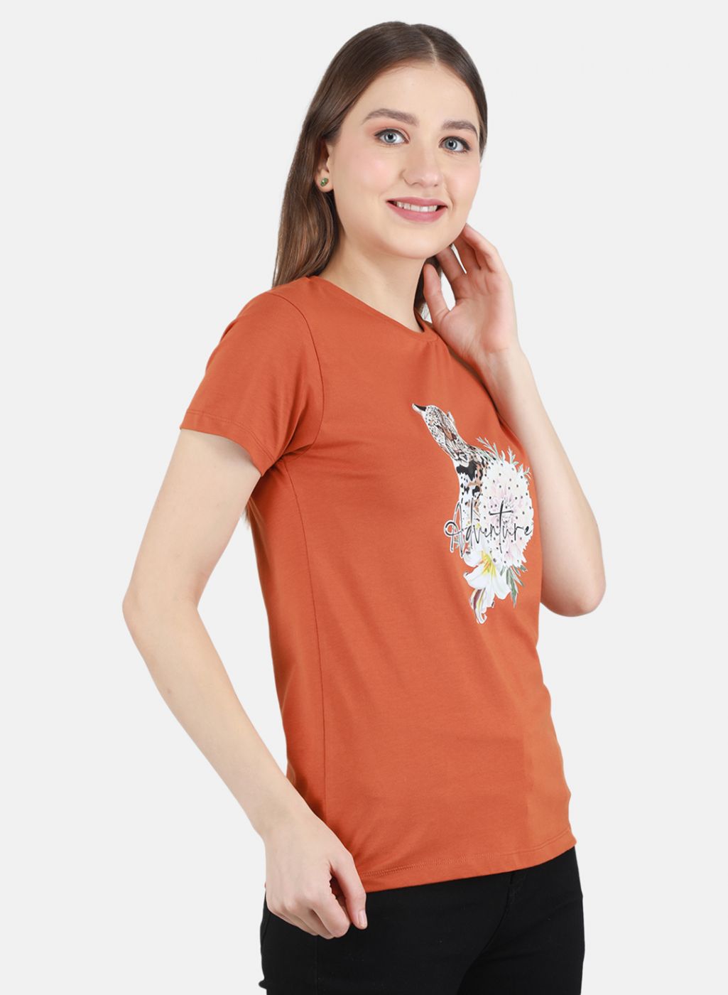 Women Brown Printed Top