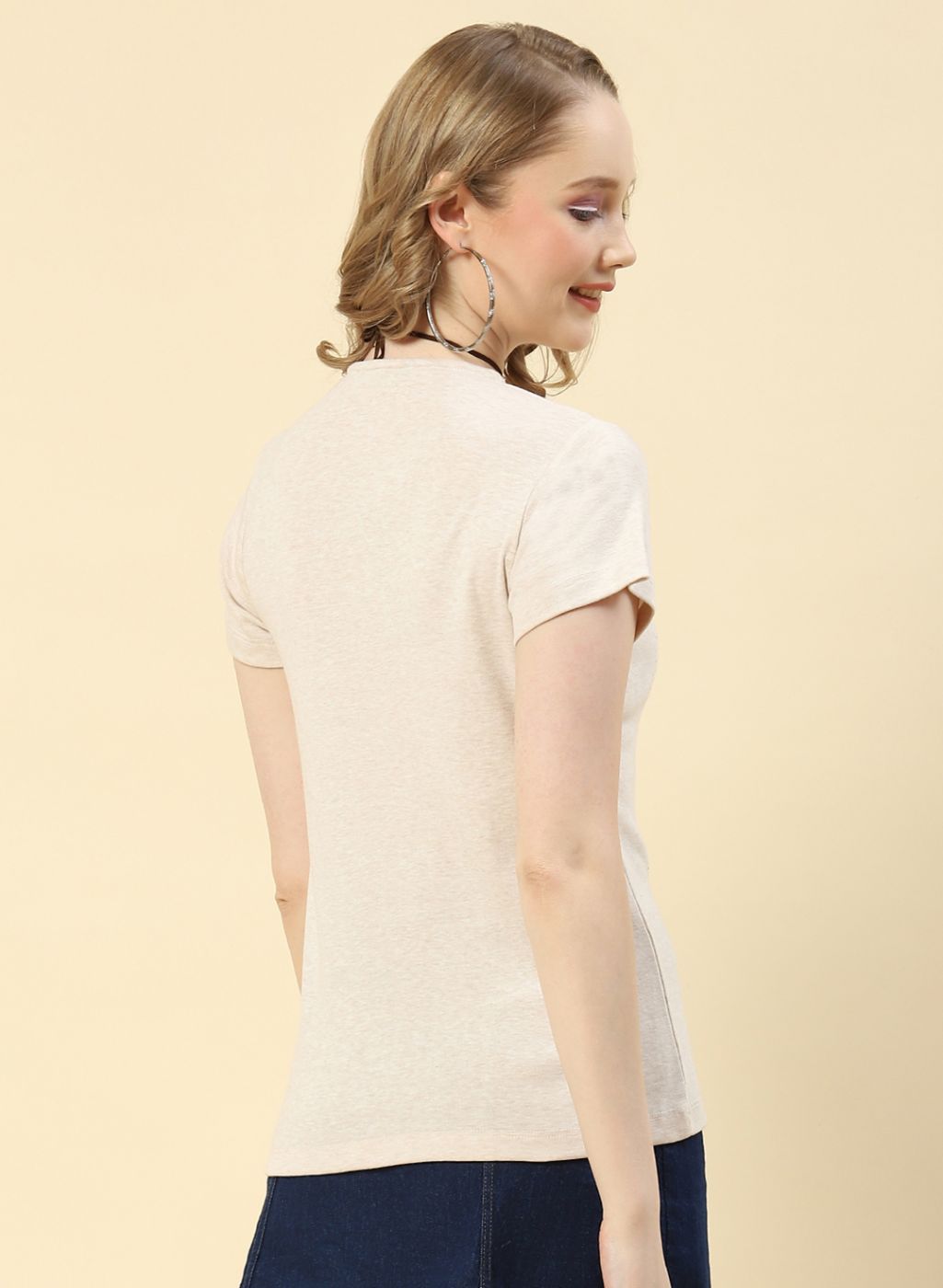 Women Beige Printed Top