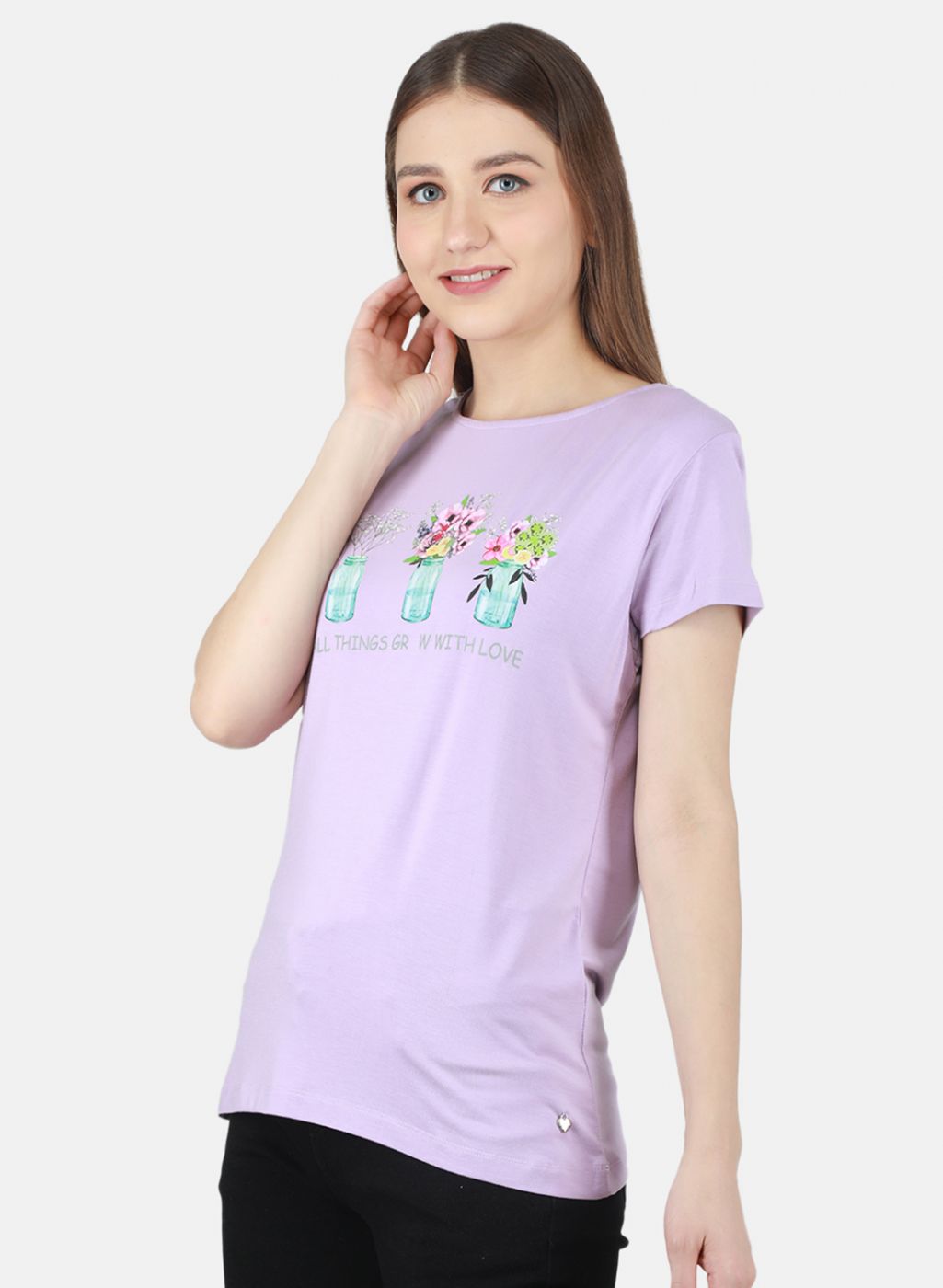 Women Purple Printed Top