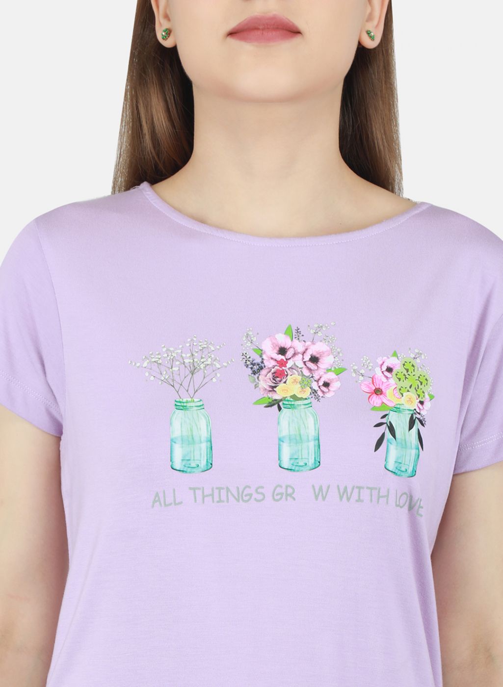 Women Purple Printed Top