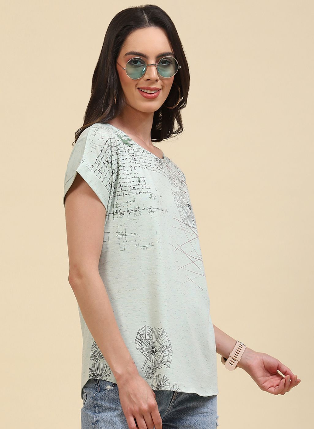 Women Green Printed Top