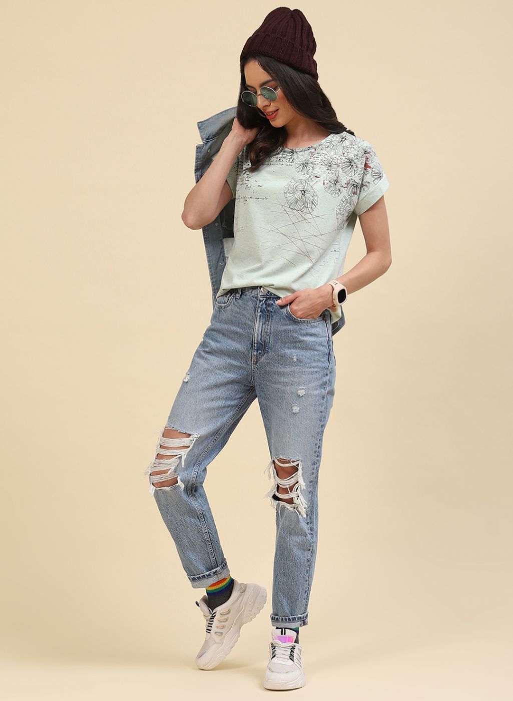 Women Green Printed Top