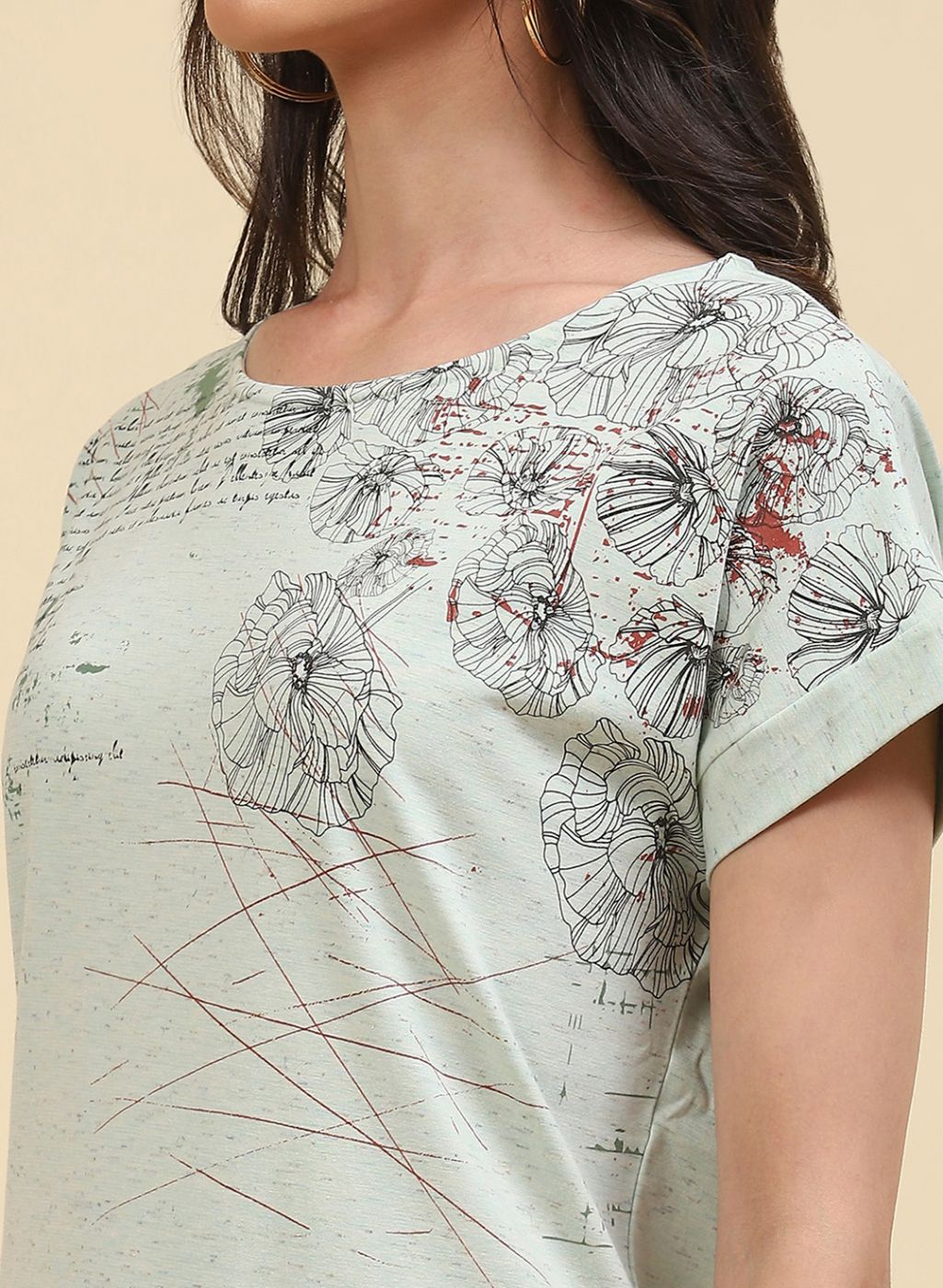 Women Green Printed Top
