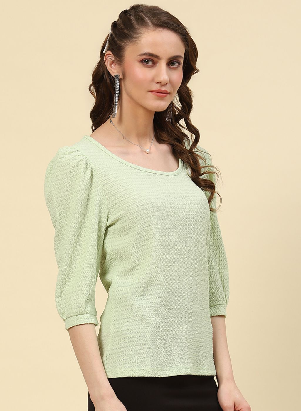 Women Green Printed Top