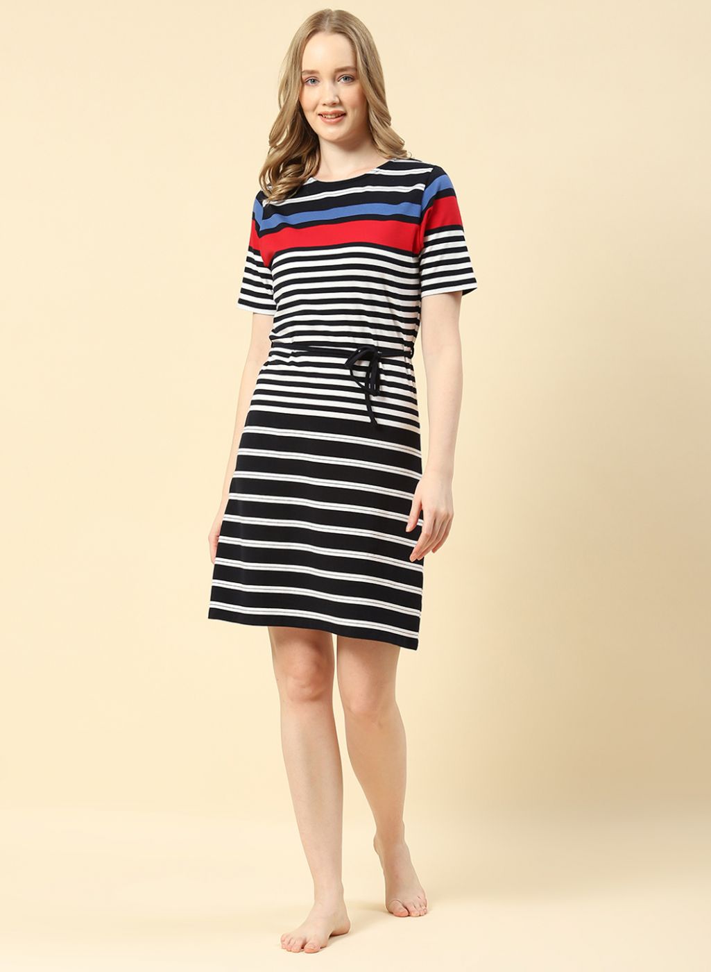 Women NAvy Blue Stripe Dress