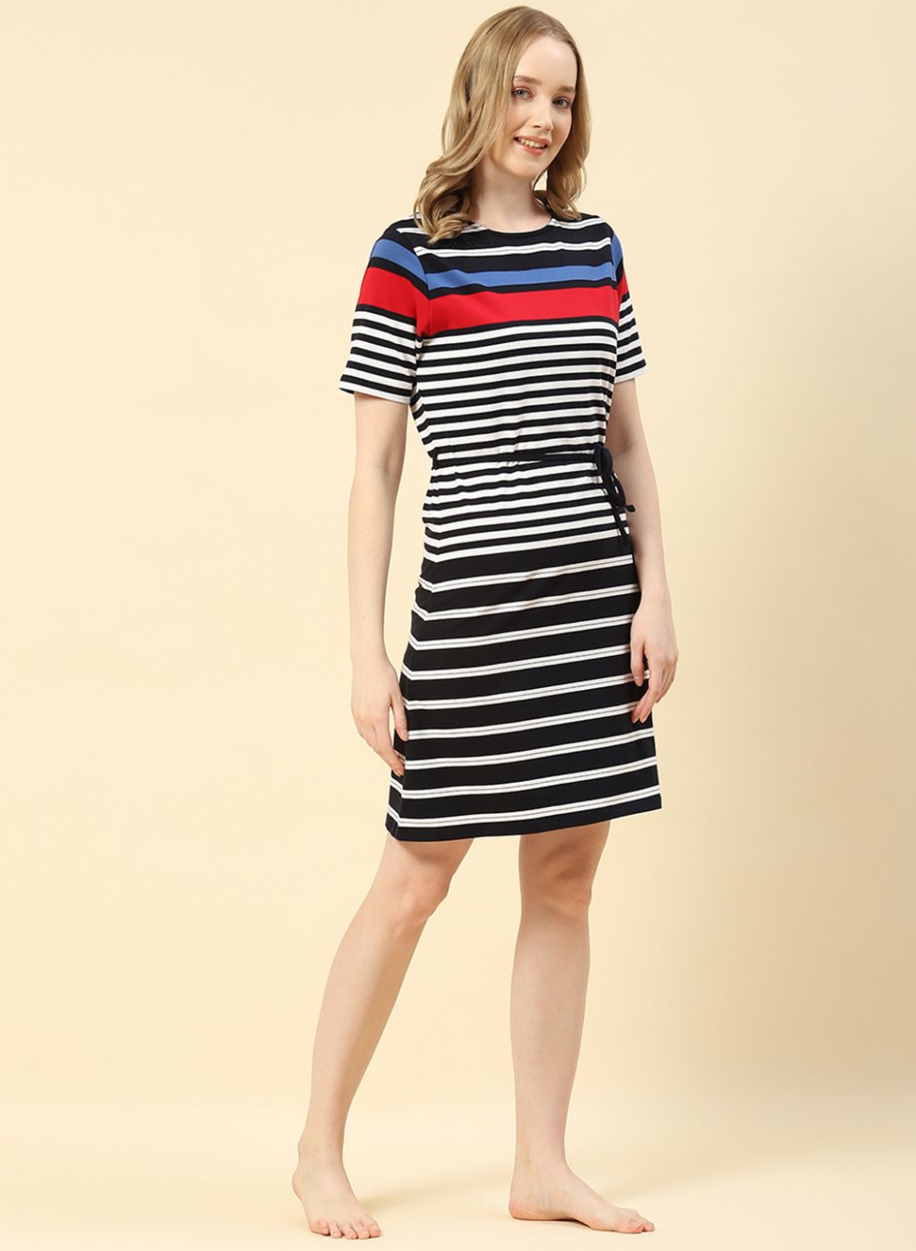 Women NAvy Blue Stripe Dress