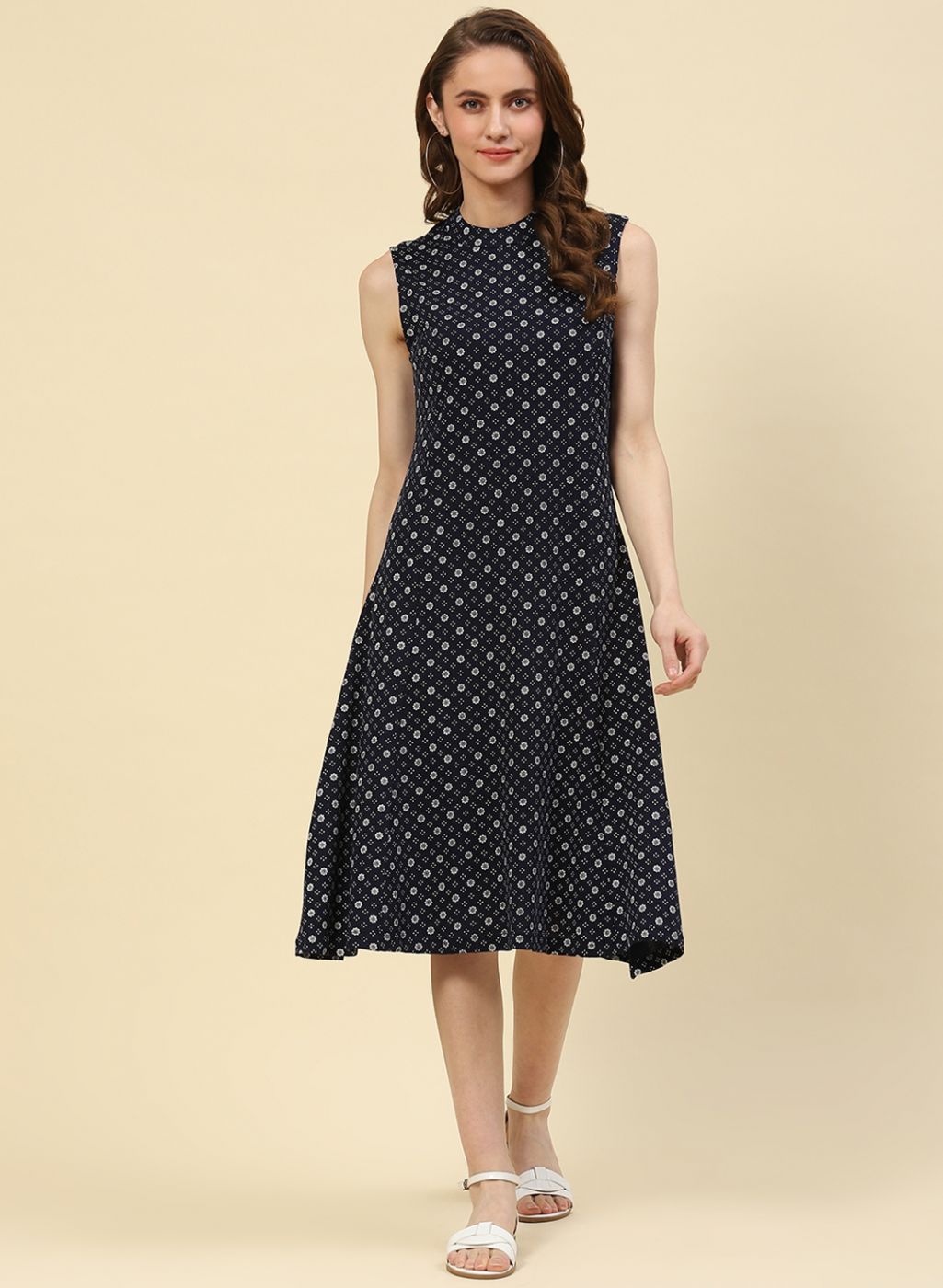 Women NAvy Blue Printed Dress
